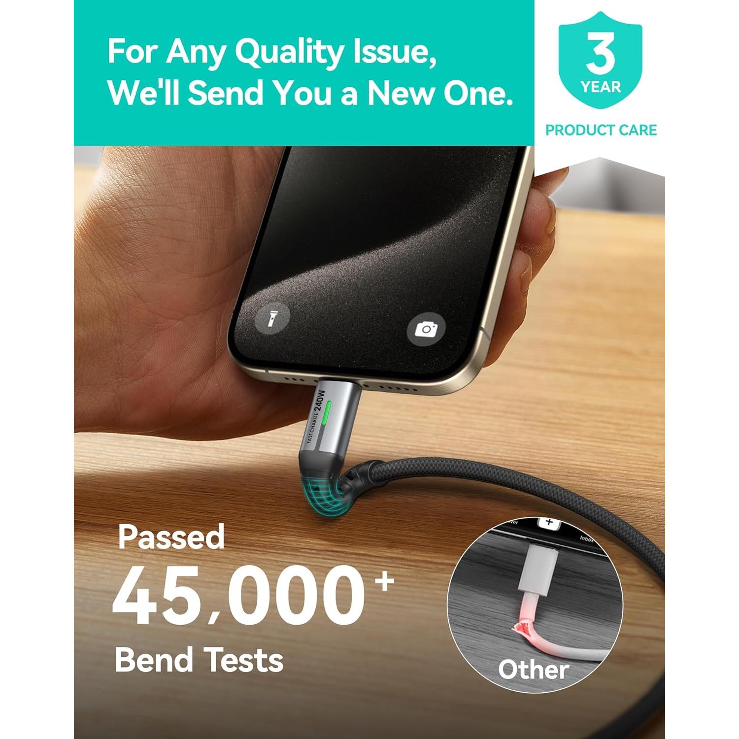 Cable USB C a USB C INIU 240W 2m - Carga Rápida 2 Piezas