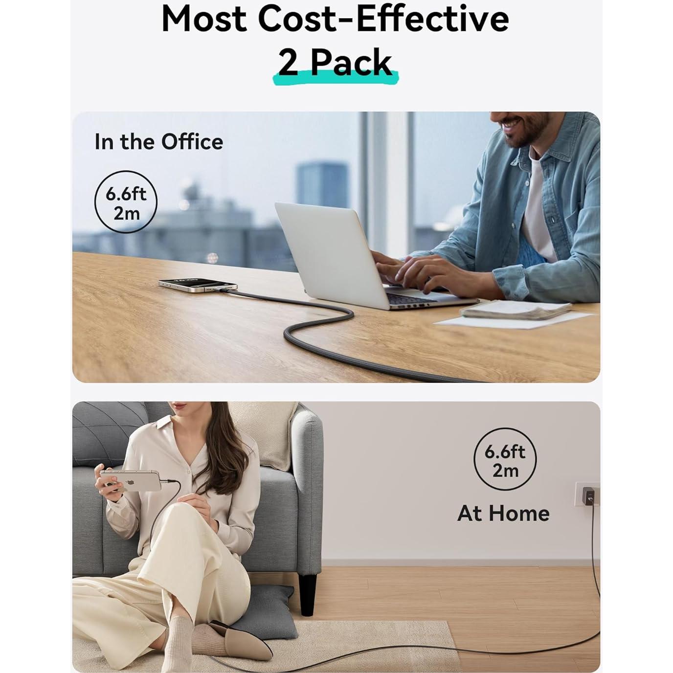 Cable USB C a USB C INIU 240W 2m - Carga Rápida 2 Piezas