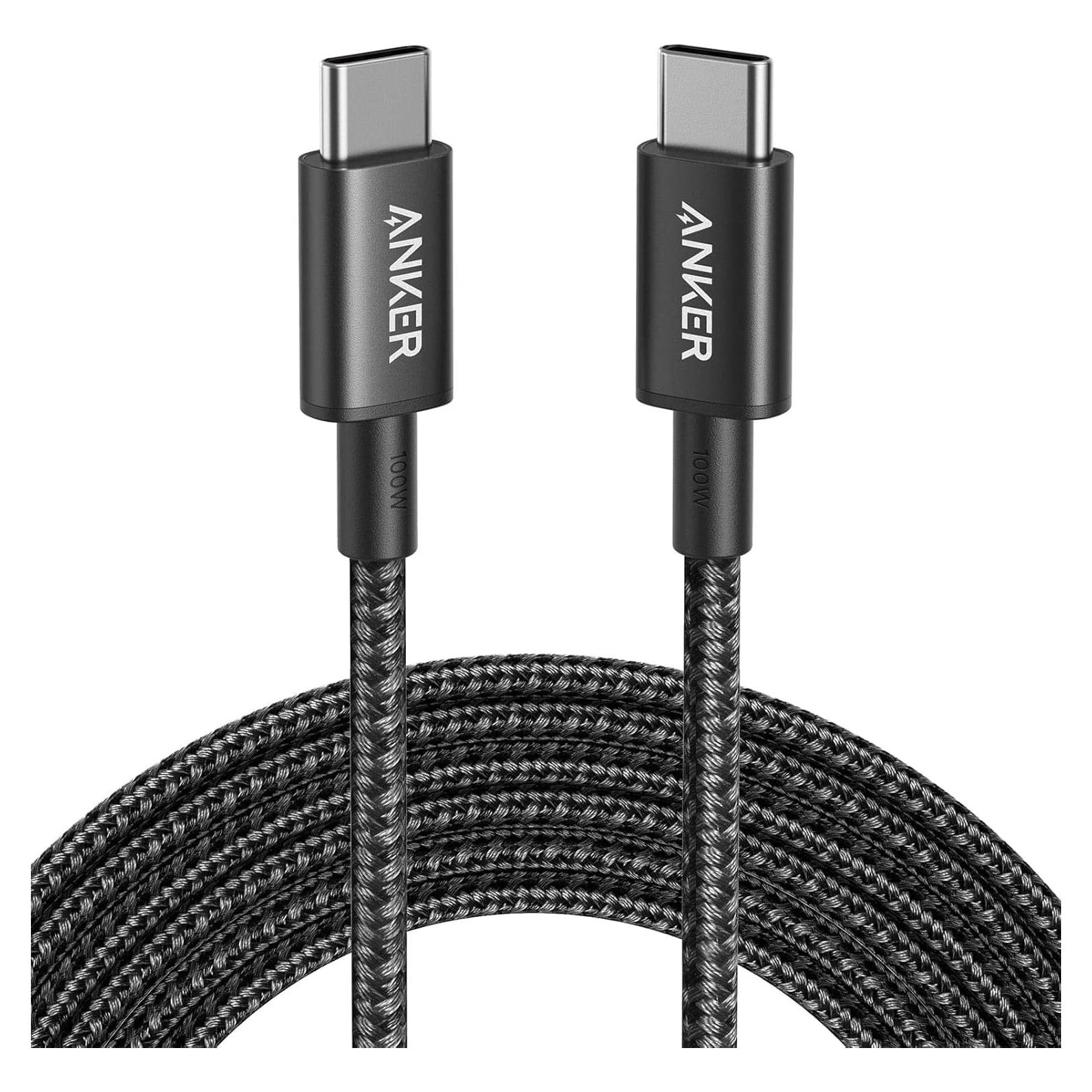Cable USB C a USB C Anker 100W 3.05m Carga Rápida Negro