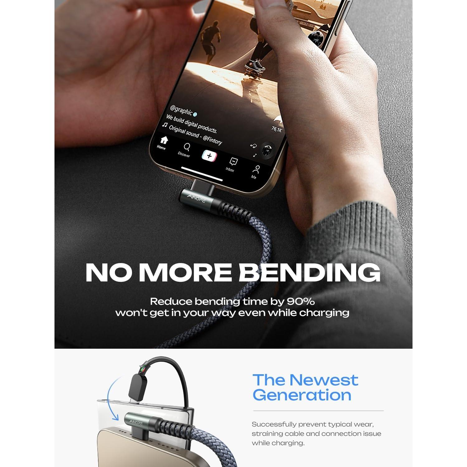 Cable USB C a USB C AINOPE 60W 2Pack 2m Carga Rápida