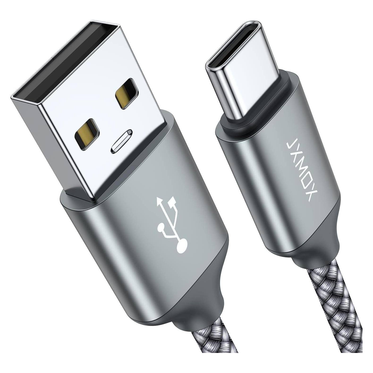 Cable USB Tipo C JXMOX 1m Trenzado 3.1A Carga Rápida 2-Pack