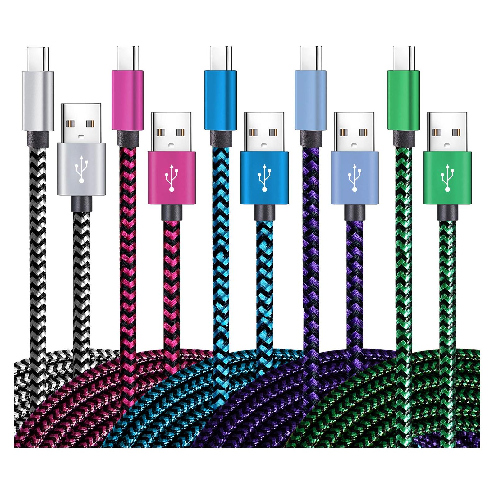 Cable USB Tipo C Teeind Tpc001 5 Pack 1.83m Carga Rápida 3A