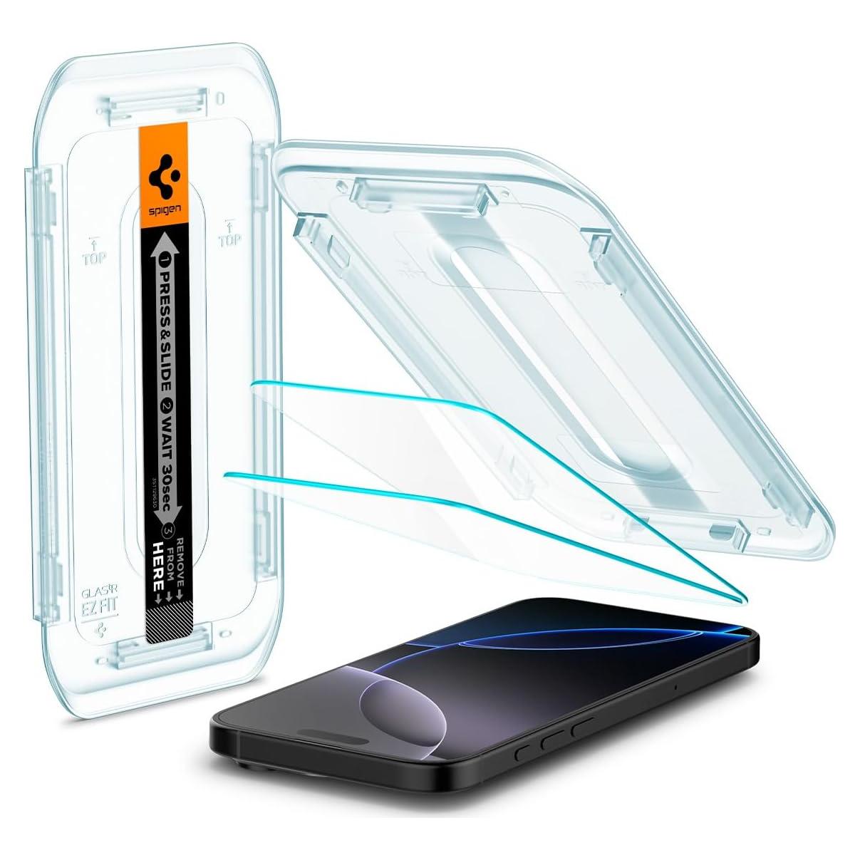 Protector de Pantalla Vidrio Templado Spigen iPhone 16 Pro [2 Unidades]