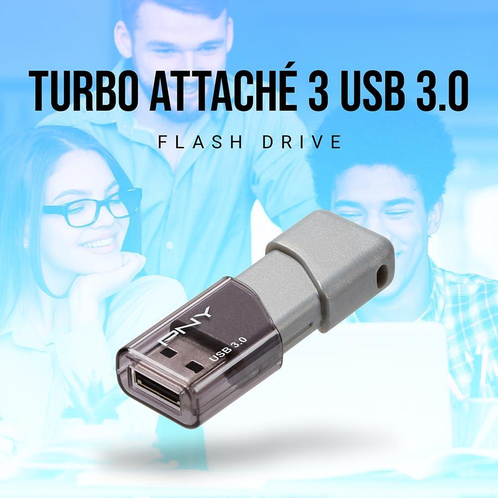 PNY Turbo Attaché 3 USB 3.0 128GB 5-Pack Gris - 100MB/s