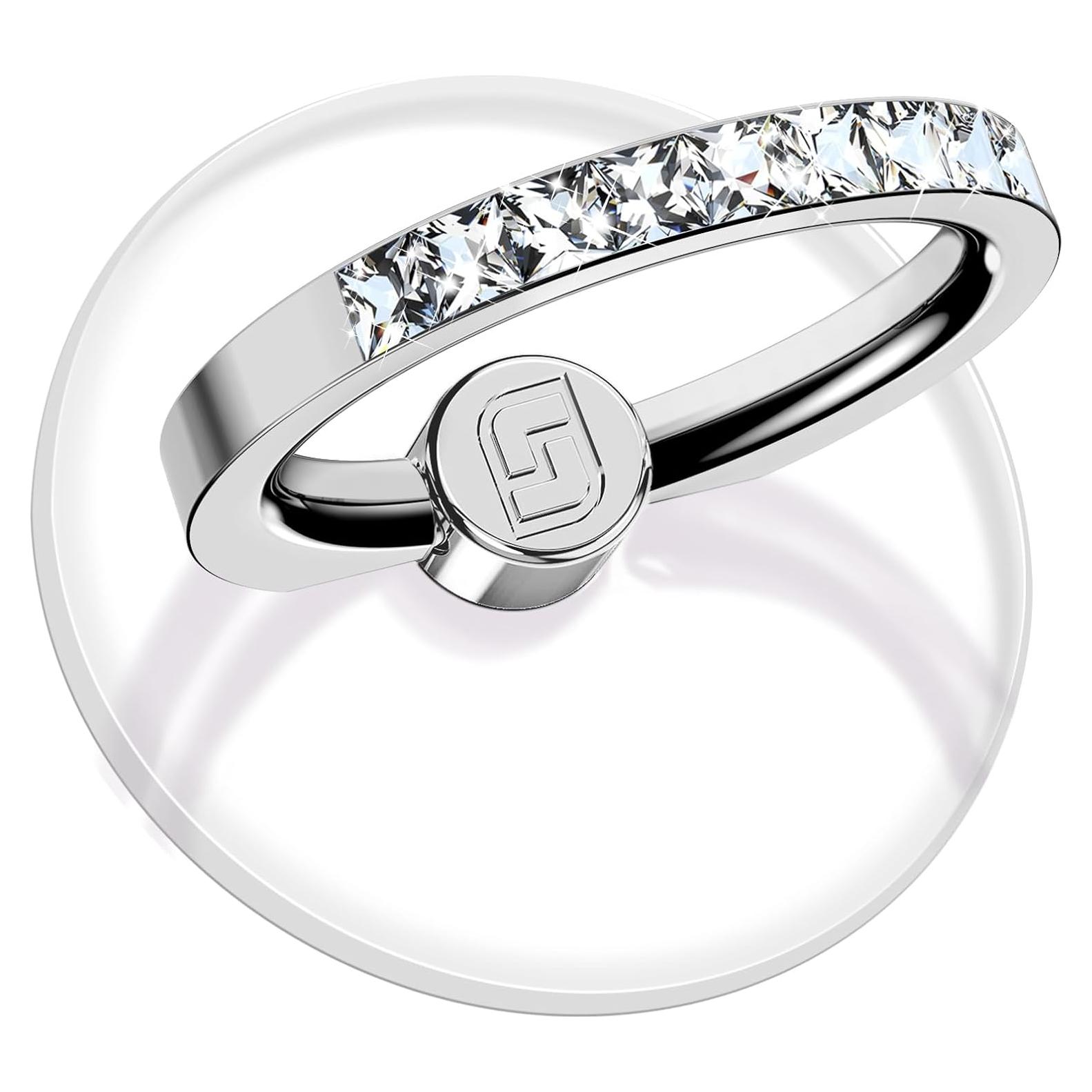 Soporte de Anillo para Teléfono Jsoerpay 2 Pcs Transparente Plata