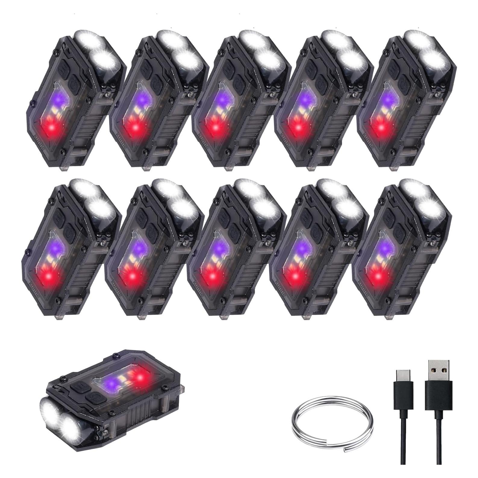 Linterna Mini EDC KunHe Recargable USB-C 10 Piezas 280 Lúmenes