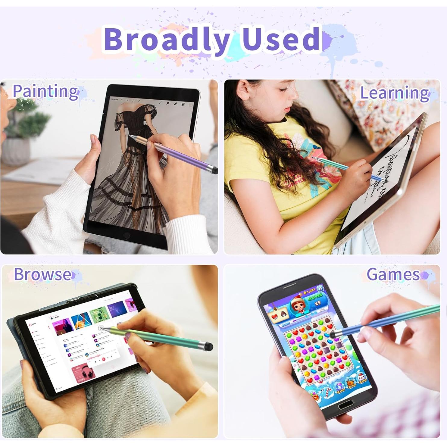 Lápices Stylus Coloridos OOCLCURFUL para Pantallas Táctiles - 3 Pcs