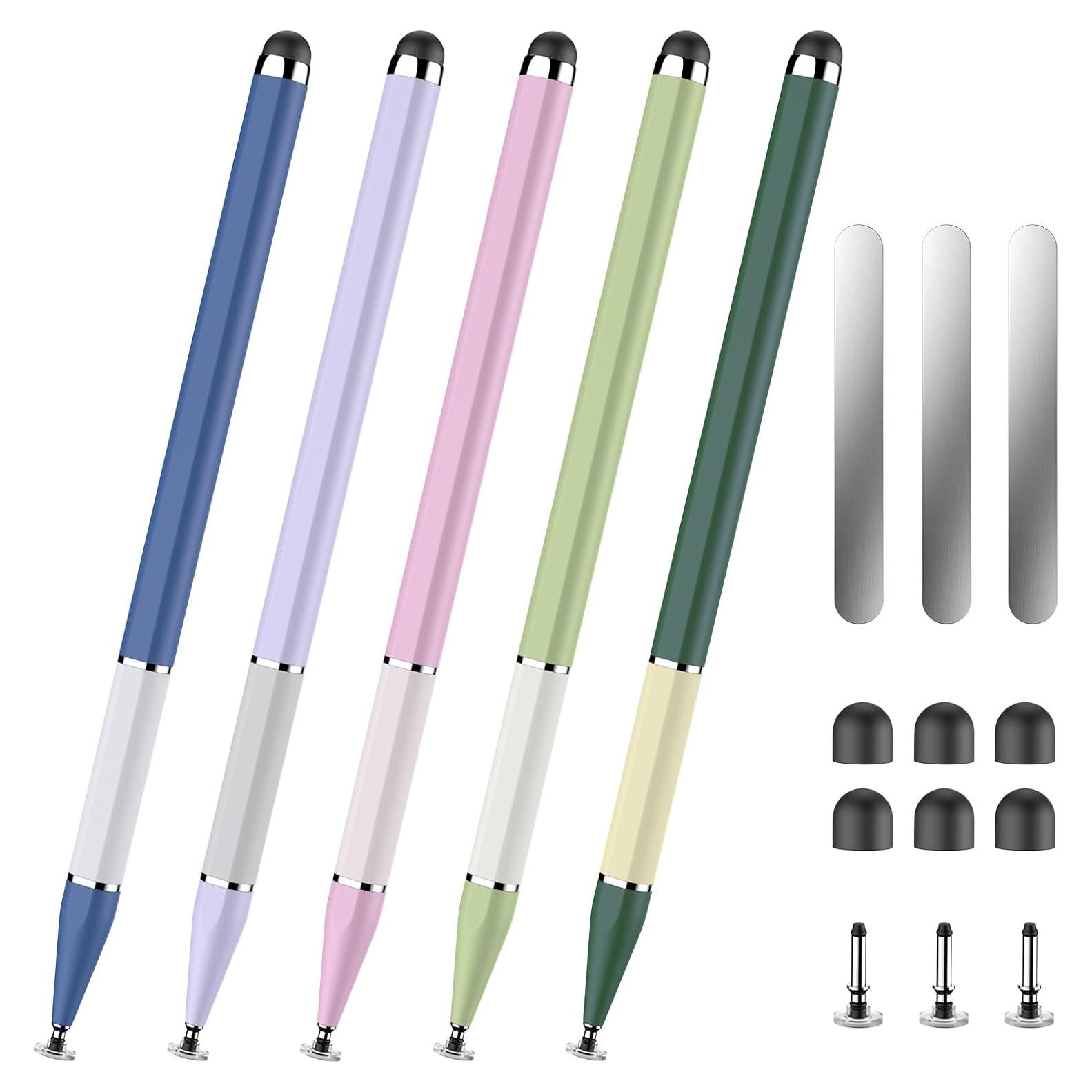 Pluma Estilográfica Bopomofo 2-en-1 para Pantallas Táctiles - 5 Pcs