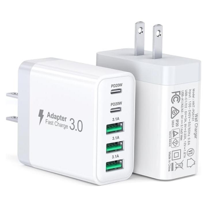 Cargador USB C Rápido 50W 5 Puertos BOVICAS Blanco