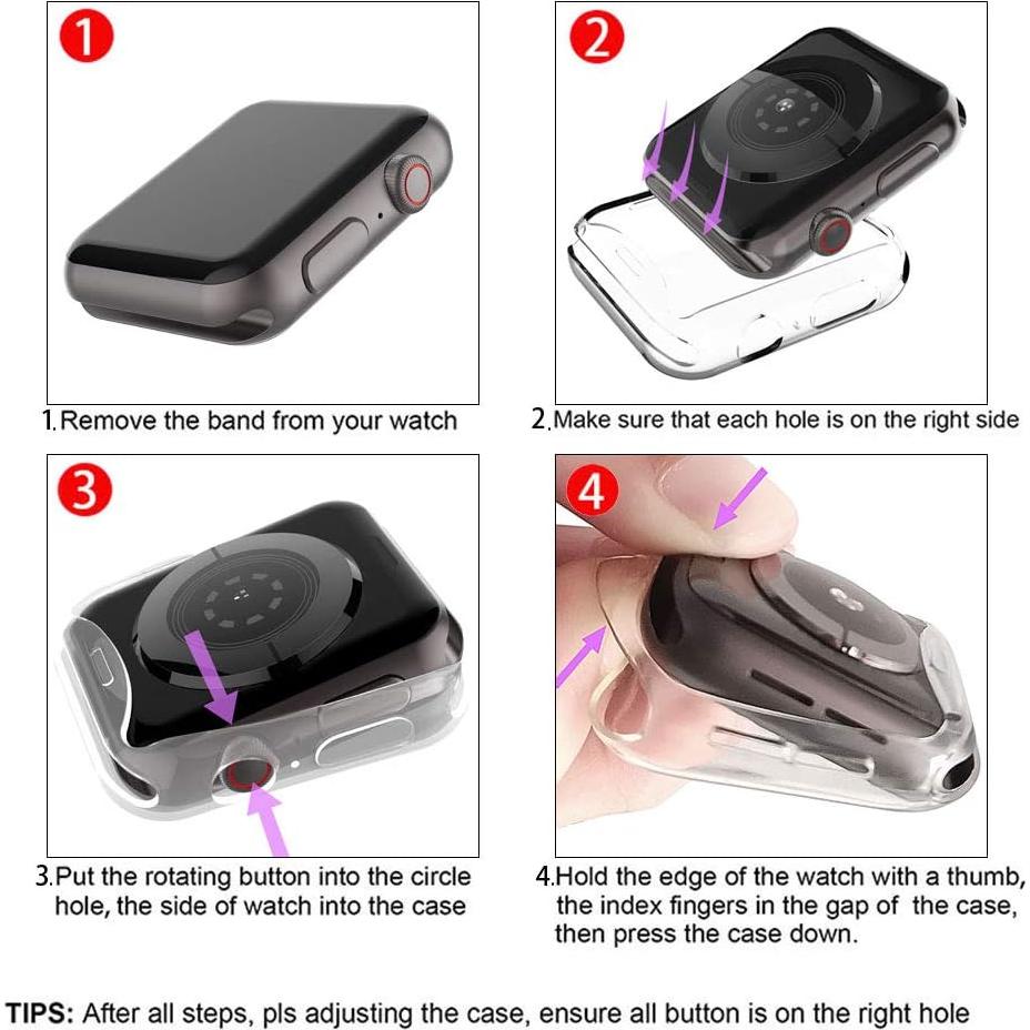 Funda Protectora TPU para Apple Watch 40mm Julk 2-Pack HD