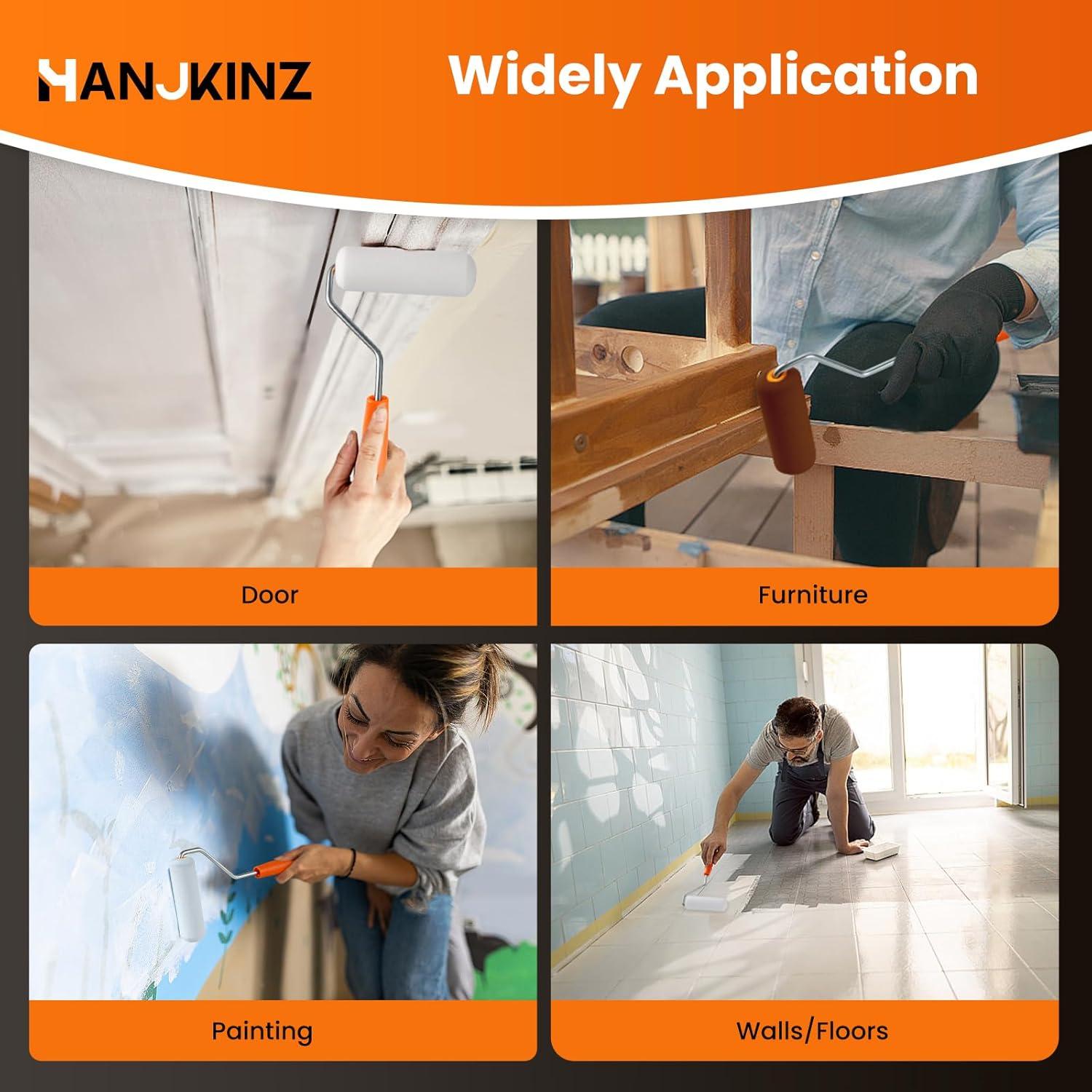 Rodillo de Pintura de Espuma HANJKINZ 24 Pcs 10 cm Alta Densidad