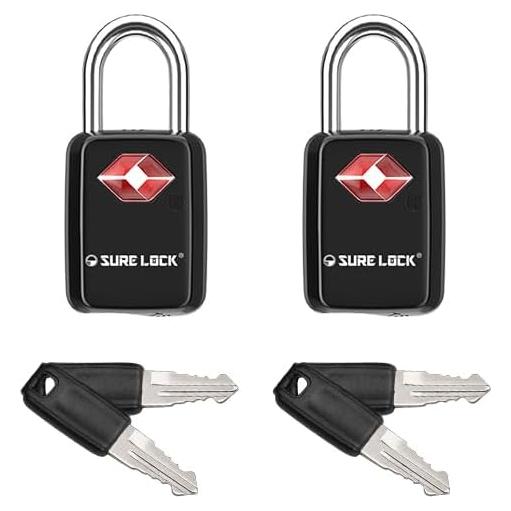 Candados de Equipaje TSA Sure Lock Mini 2 Unidades Negro