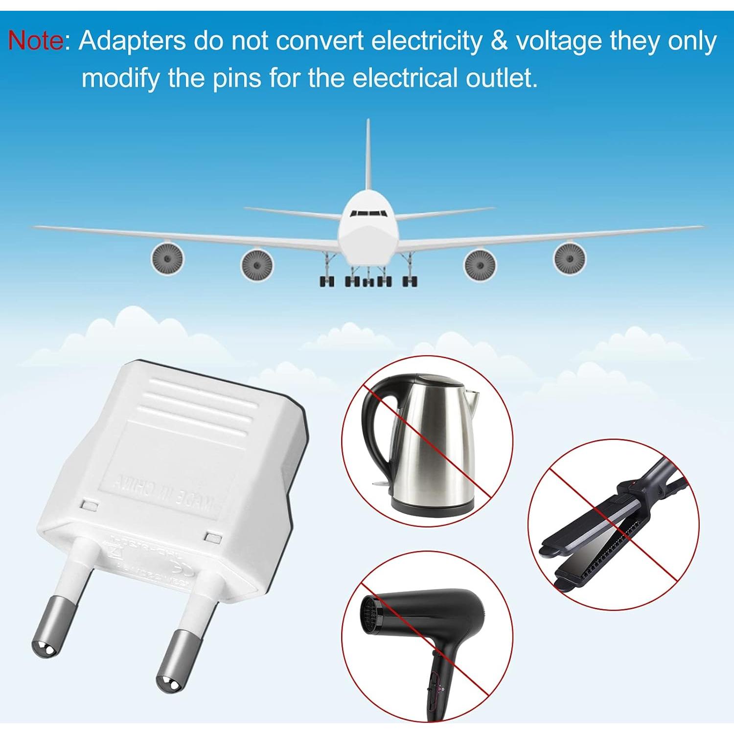 Adaptador de Enchufe Europeo Tipo C Romeda - 6 Paquetes Blanco