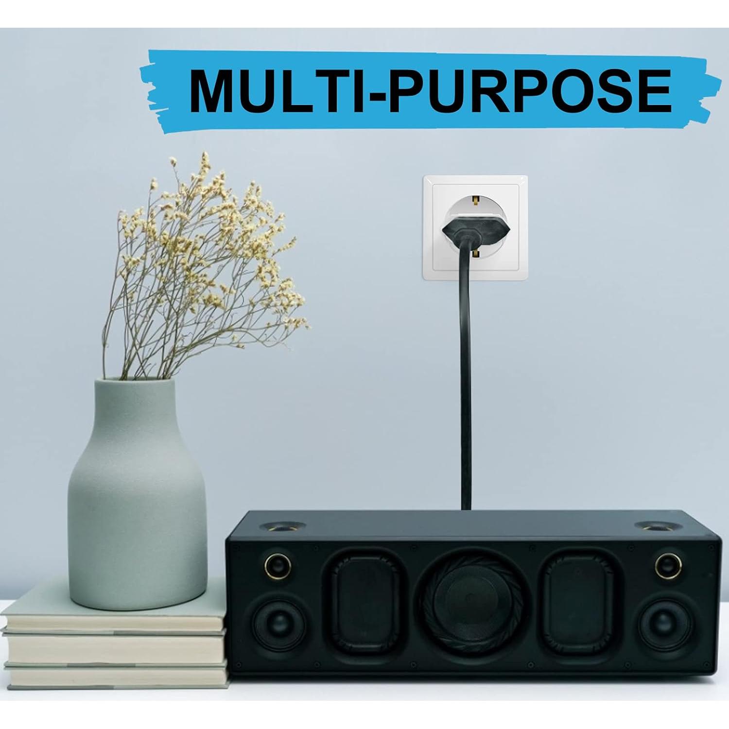 Adaptador de Enchufe Europeo Tipo C Romeda - 6 Paquetes Blanco