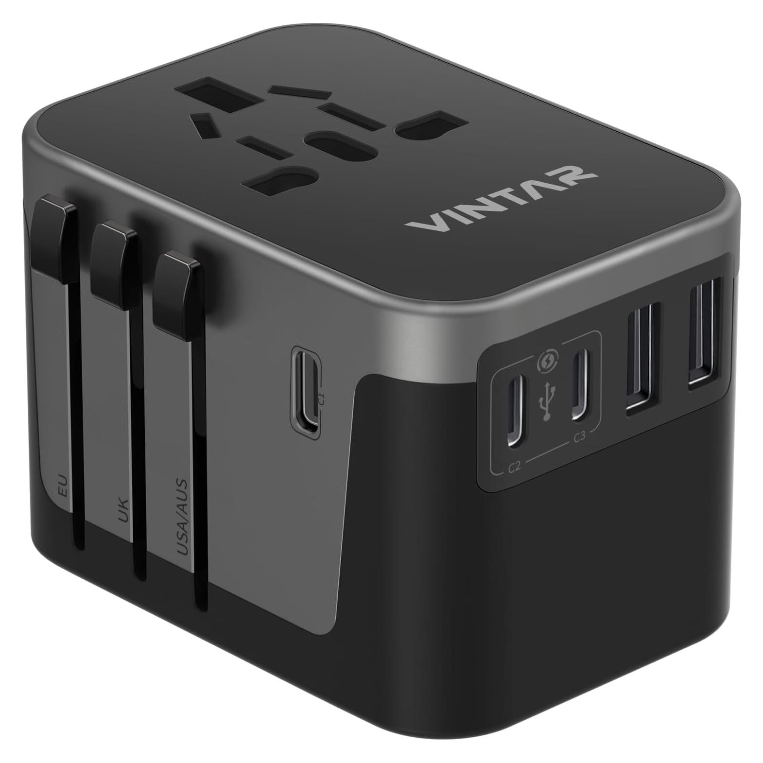 Adaptador de Viaje Universal VINTAR 30W con 6 Puertos USB