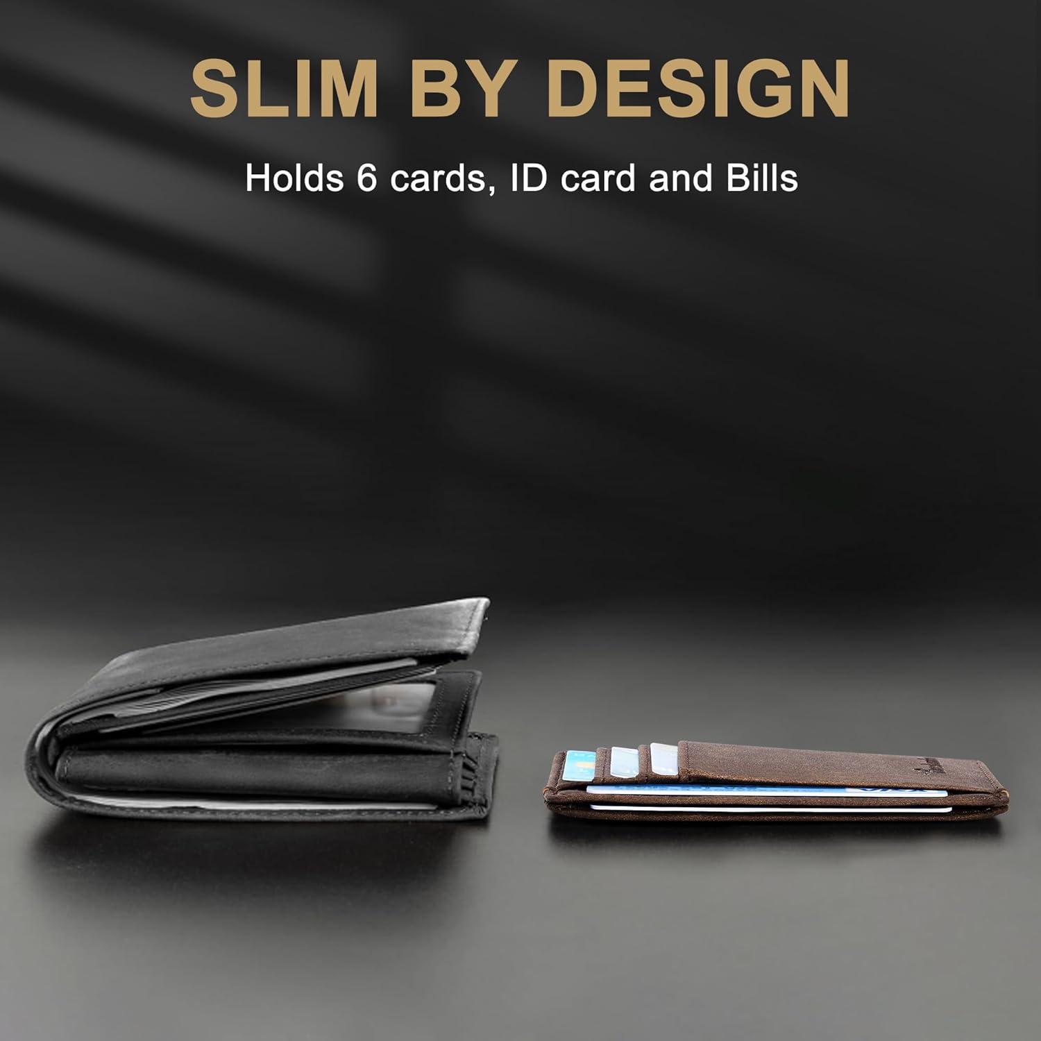 Billetera Slim Travelambo de Cuero Minimalista con Bloqueo RFID