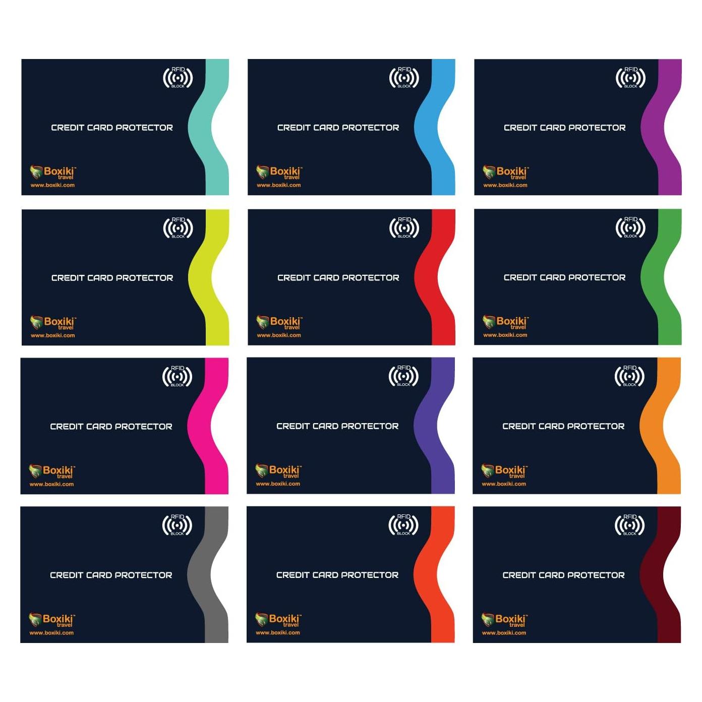 Set de 12 Fundas Antirrobo RFID Boxiki Travel Azul Marino