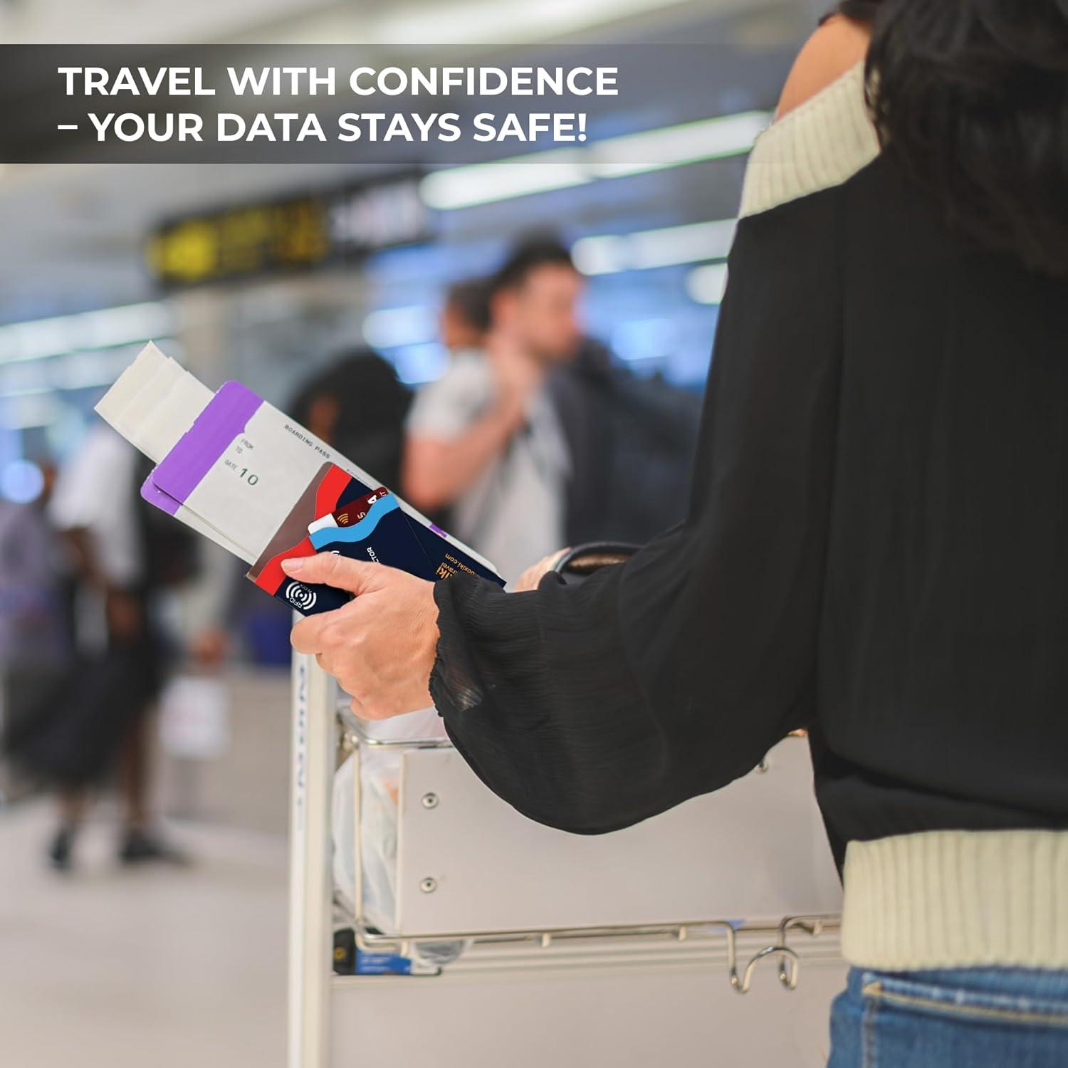 Set de 12 Fundas Antirrobo RFID Boxiki Travel Azul Marino