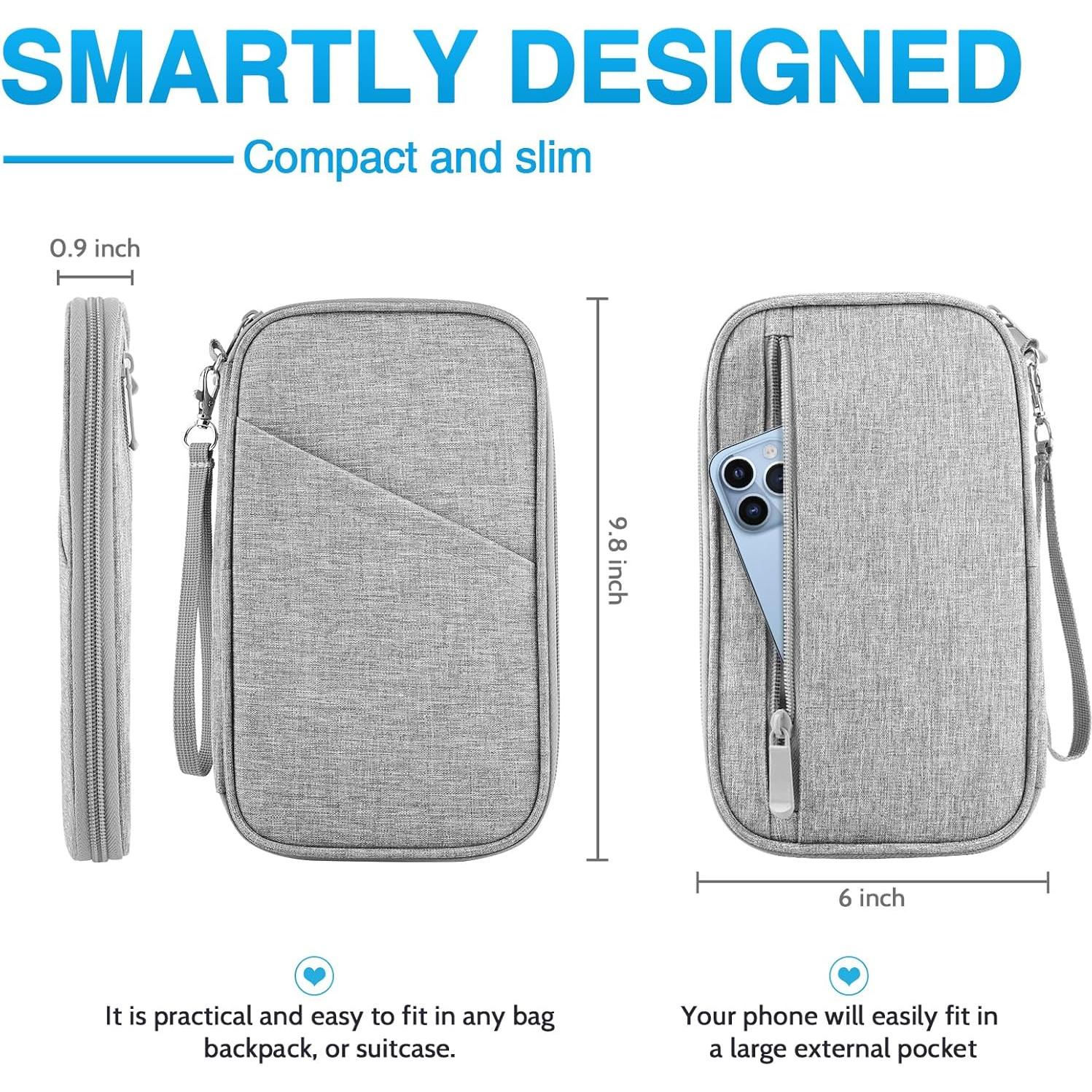 Organizador de Documentos de Viaje Topbag Gris Cuarzo RFID