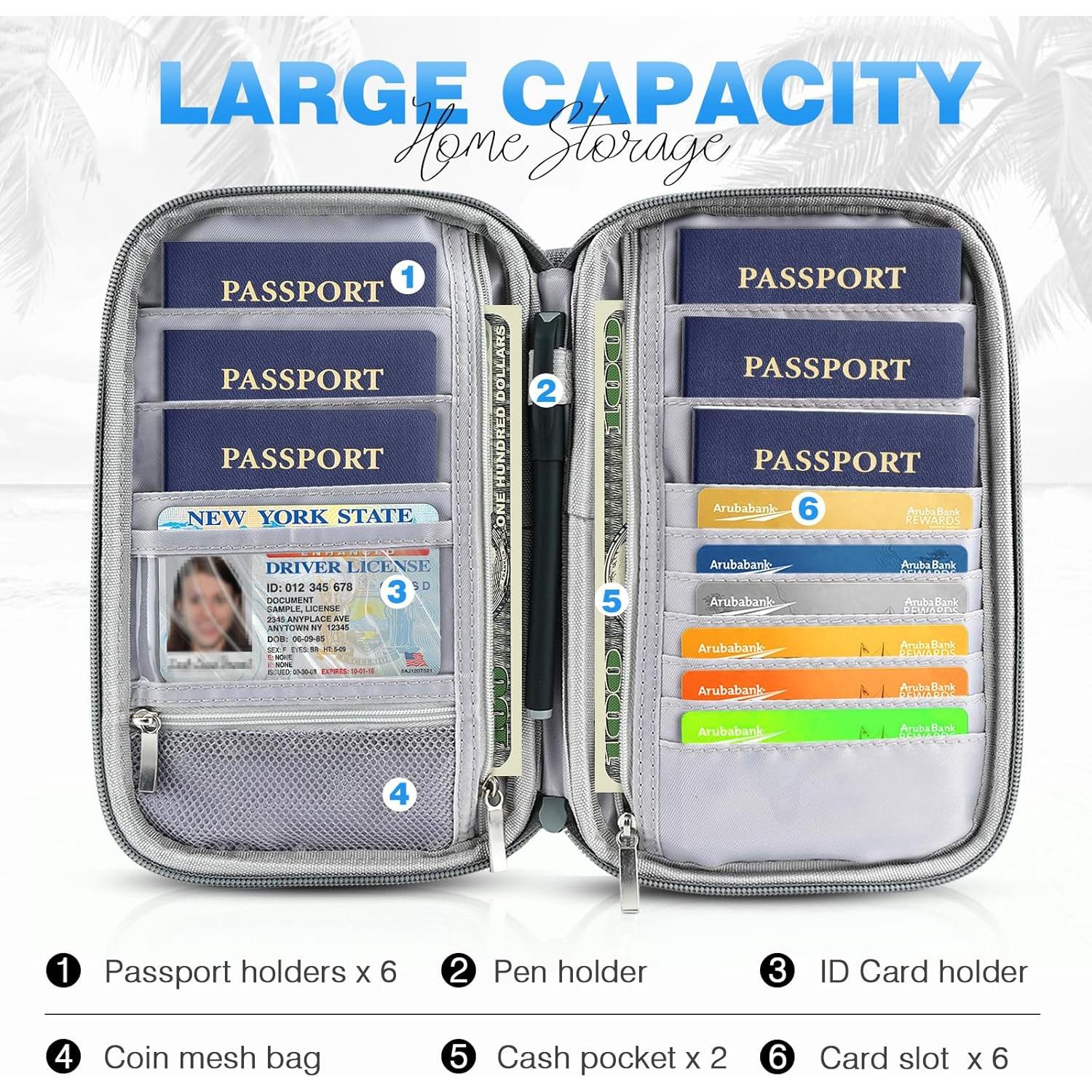 Organizador de Documentos de Viaje Topbag Gris Cuarzo RFID