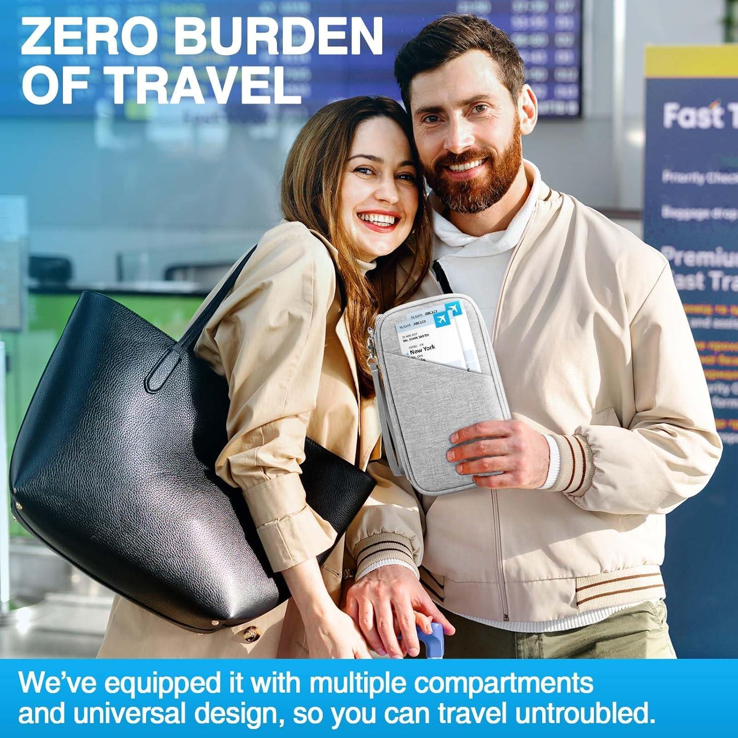 Organizador de Documentos de Viaje Topbag Gris Cuarzo RFID