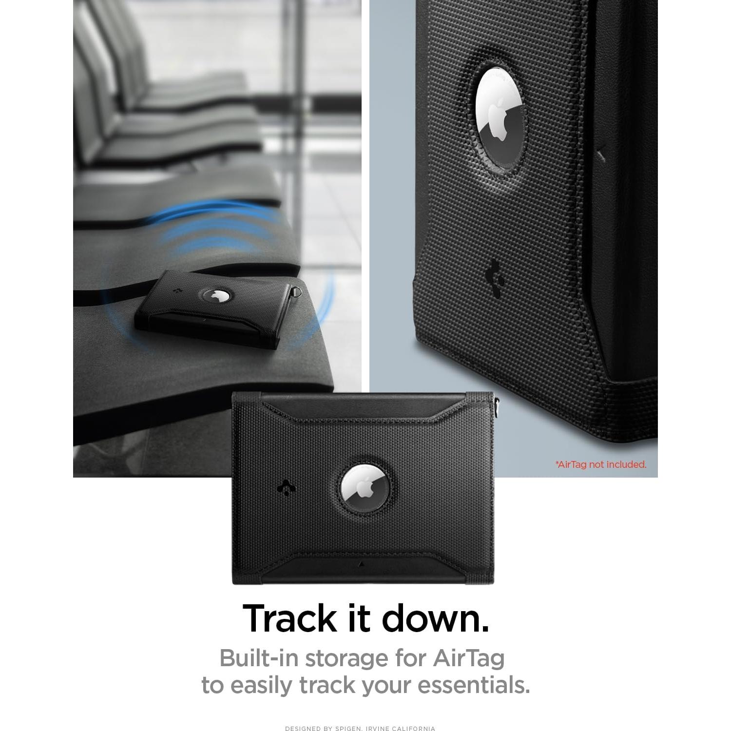 Cubierta de Pasaporte Spigen Life Holder Negro con RFID