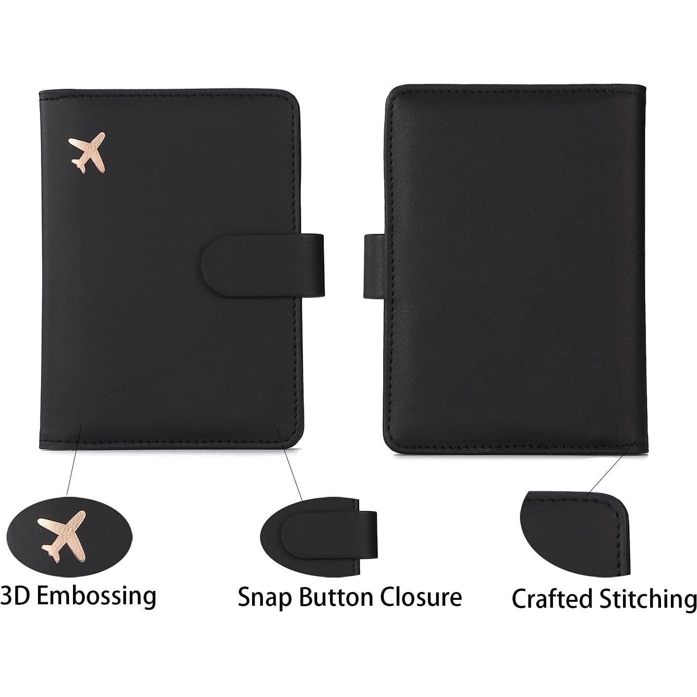 Portapasaportes RFID Melsbrinna Negro Unisex con Ranuras