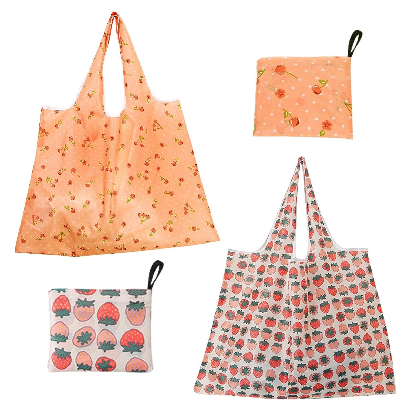 Bolsas de Compras Reutilizables Plegables 22.68 kg Rosa - 2 Piezas