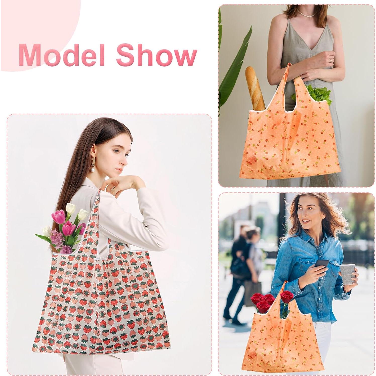 Bolsas de Compras Reutilizables Plegables 22.68 kg Rosa - 2 Piezas