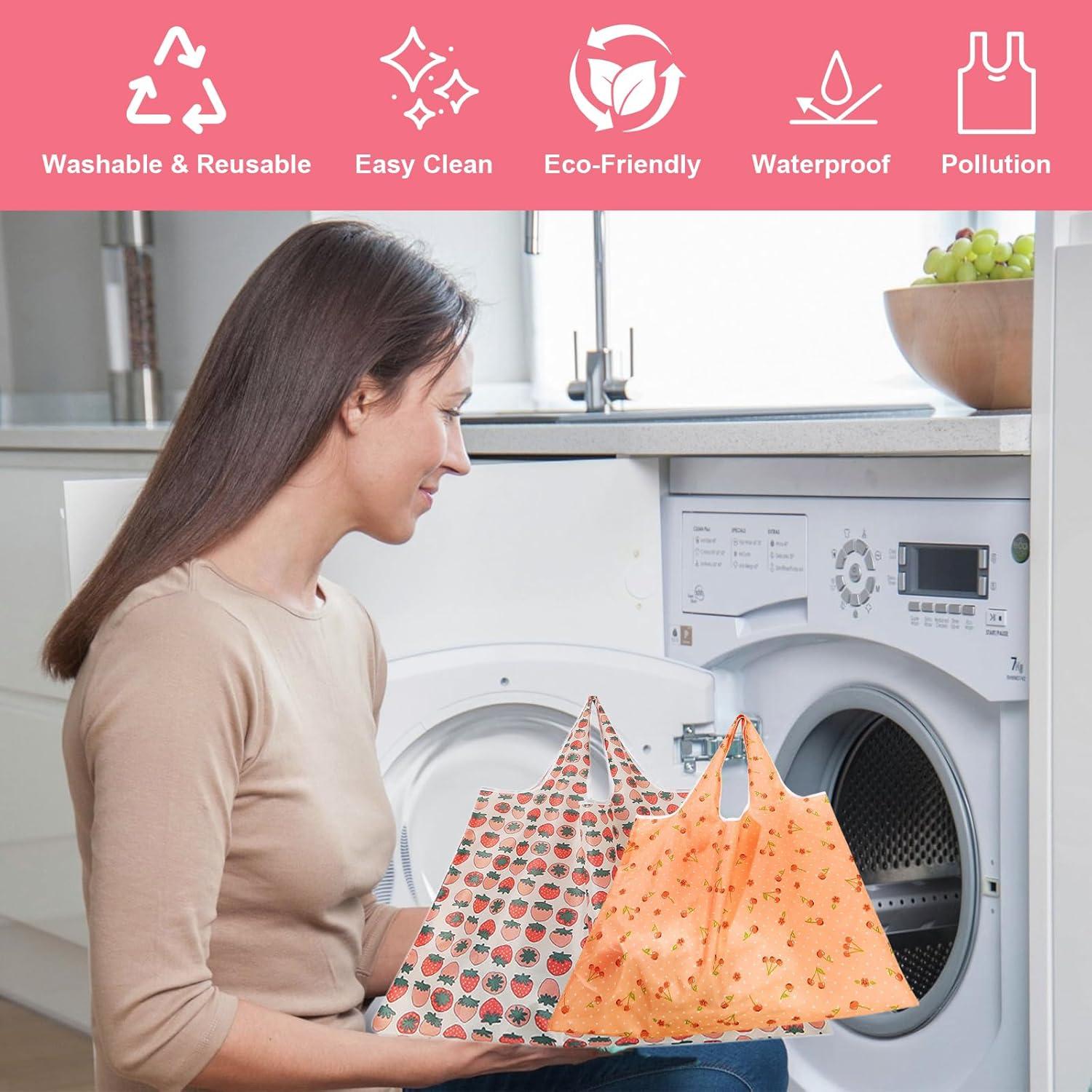 Bolsas de Compras Reutilizables Plegables 22.68 kg Rosa - 2 Piezas