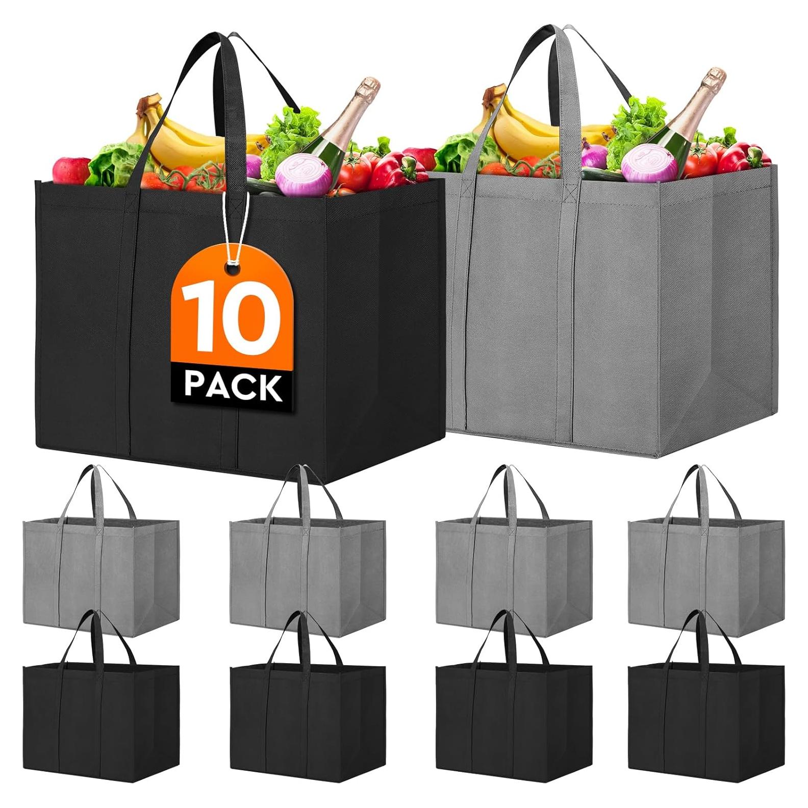 Bolsas de Compras Reutilizables WISELIFE 10 Piezas 22.68 kg