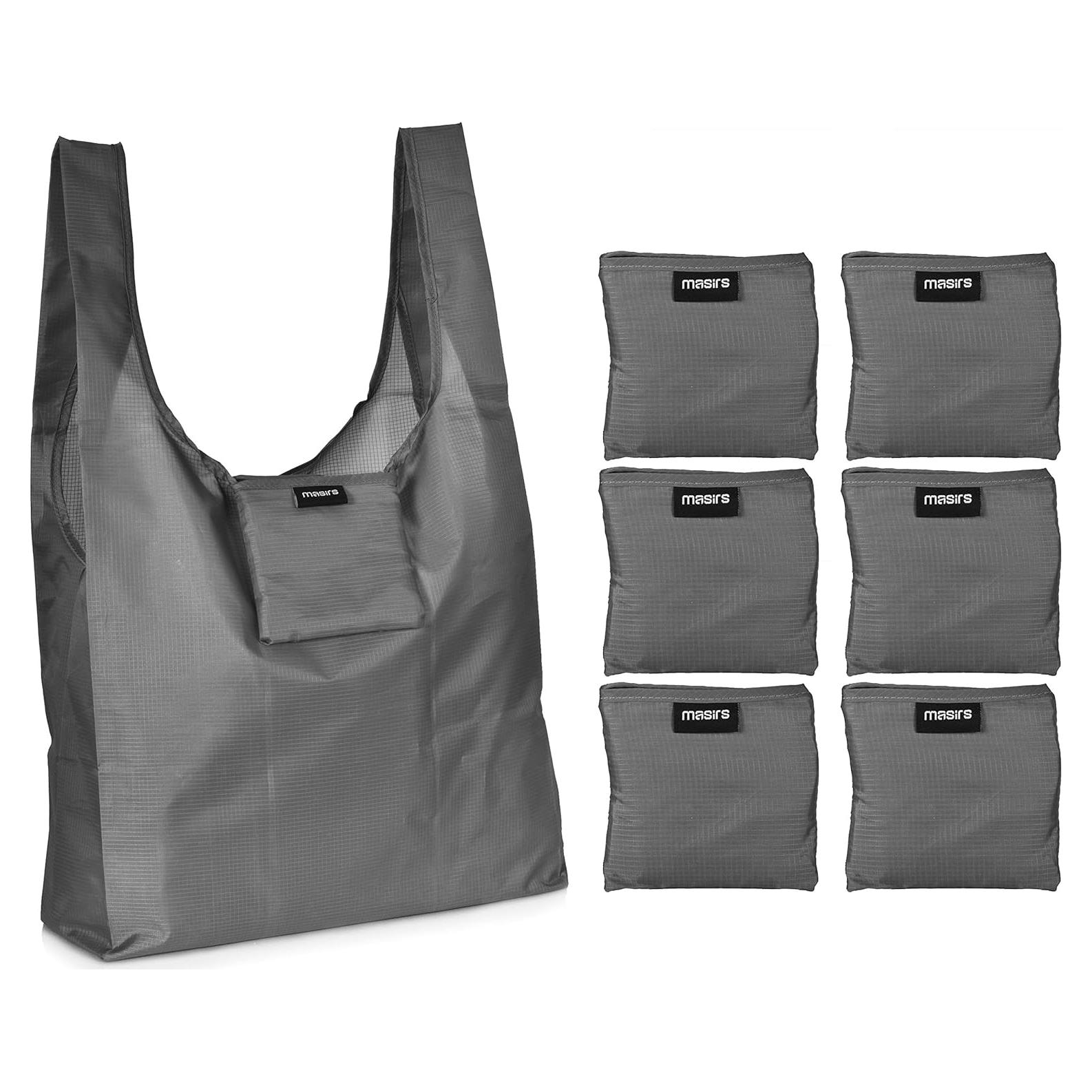 Bolsa de Compras Reutilizable Masirs 6-Pack Gris 39L x 15W x 59H cm