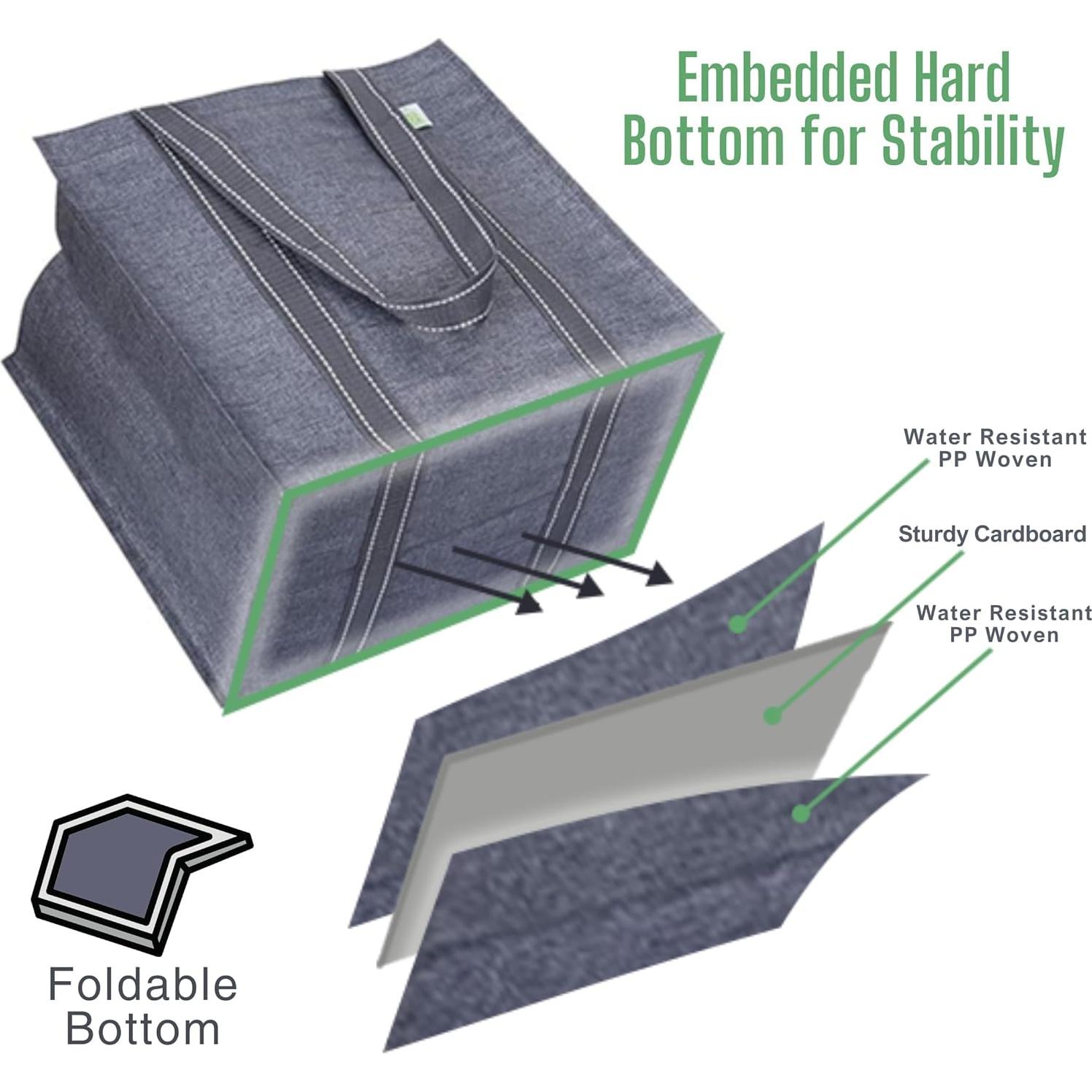 Bolsas de Compras Reutilizables VENO 4 Piezas 34L Gris