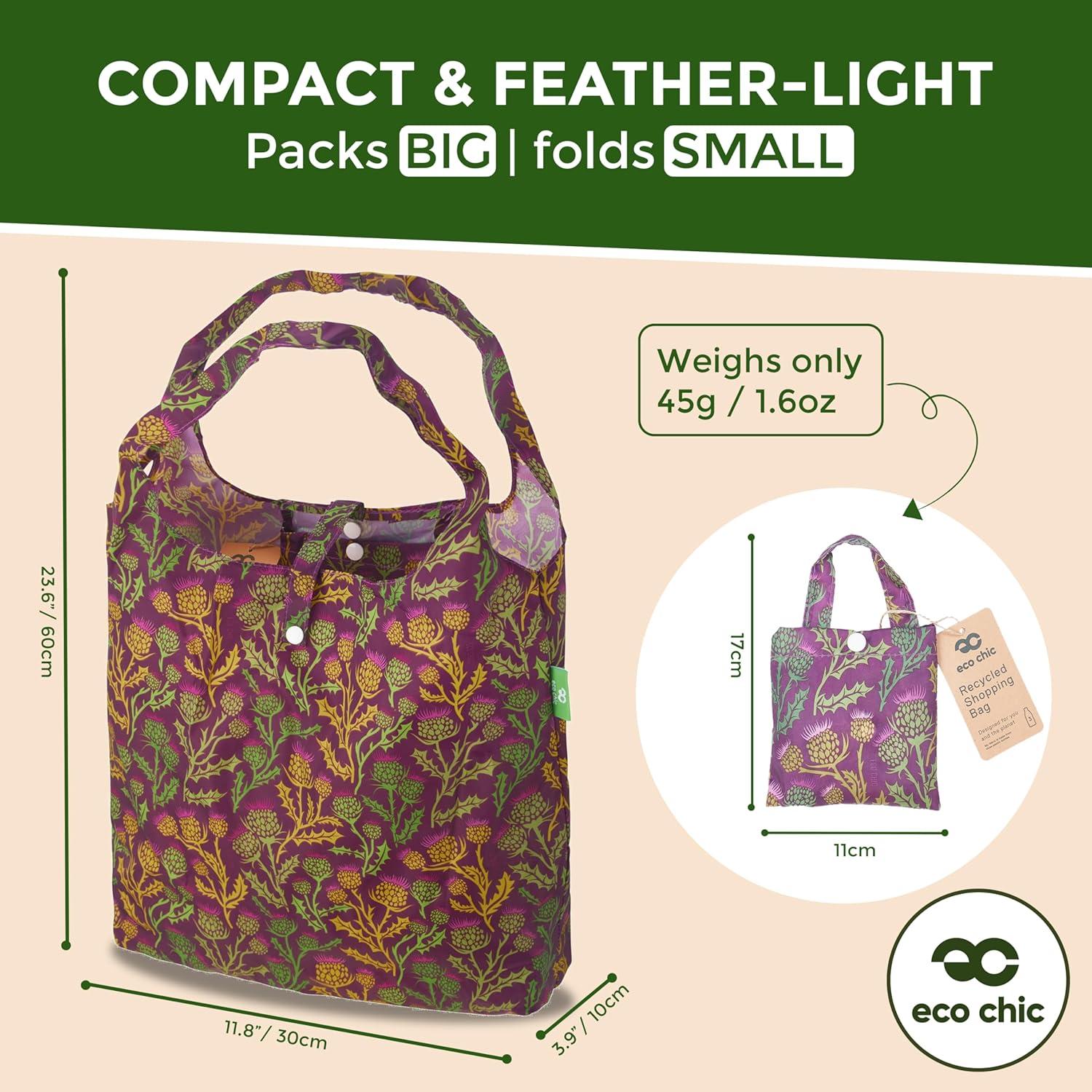 Bolsa de Compras Reutilizable ECO CHIC Púrpura - Plegable e Impermeable