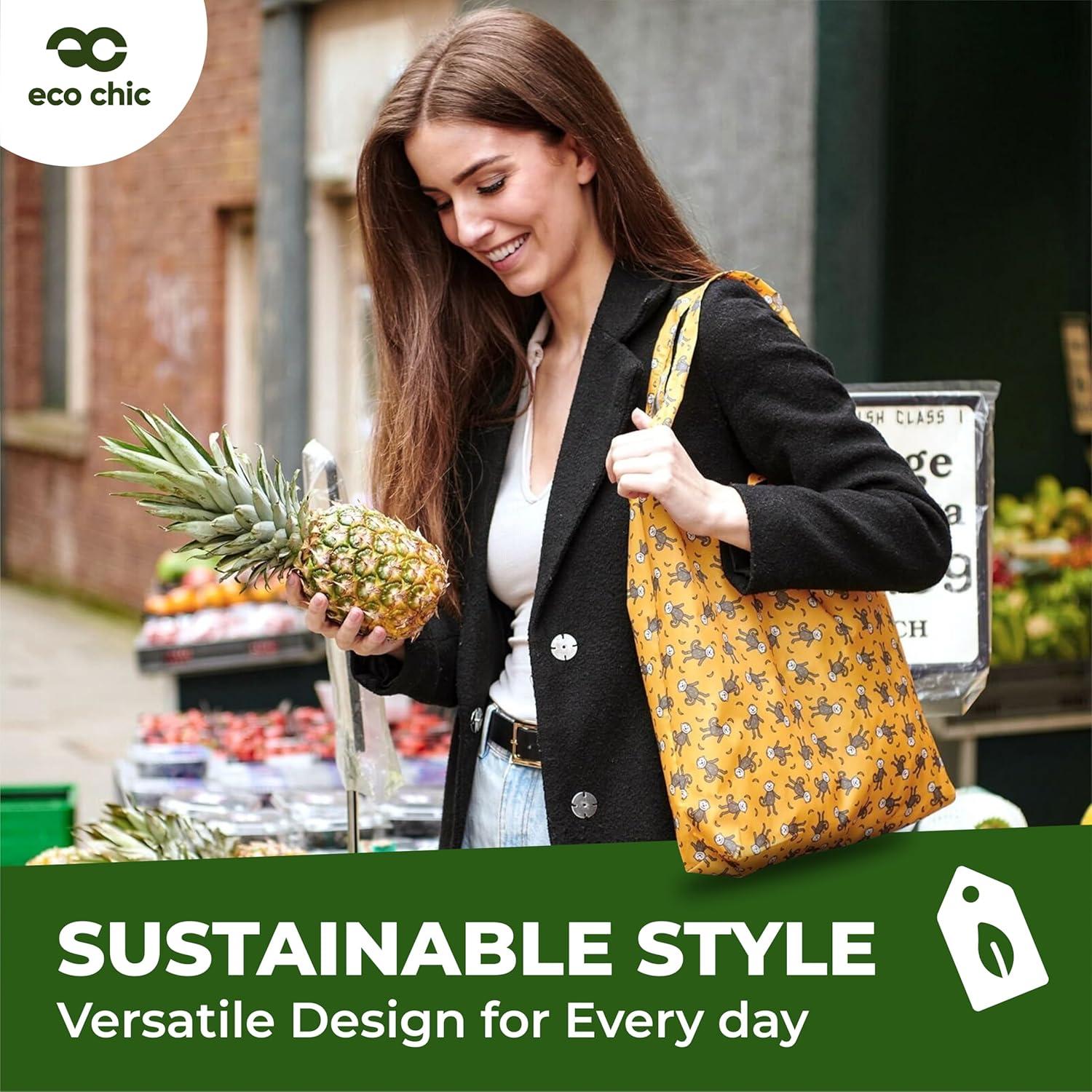 Bolsa de Compras Reutilizable ECO CHIC Púrpura - Plegable e Impermeable