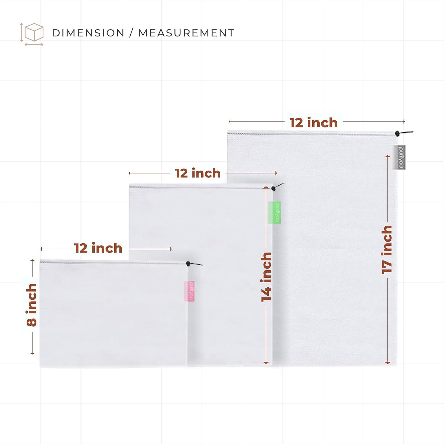 Conjunto de 9 Bolsas Reutilizables purifyou - Malla Lavable