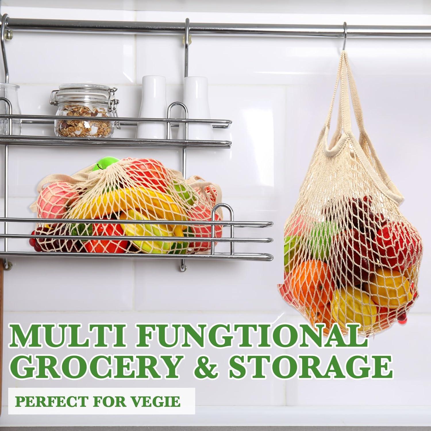 Woanger 24 Bolsas de Compras de Malla de Algodón Reutilizables