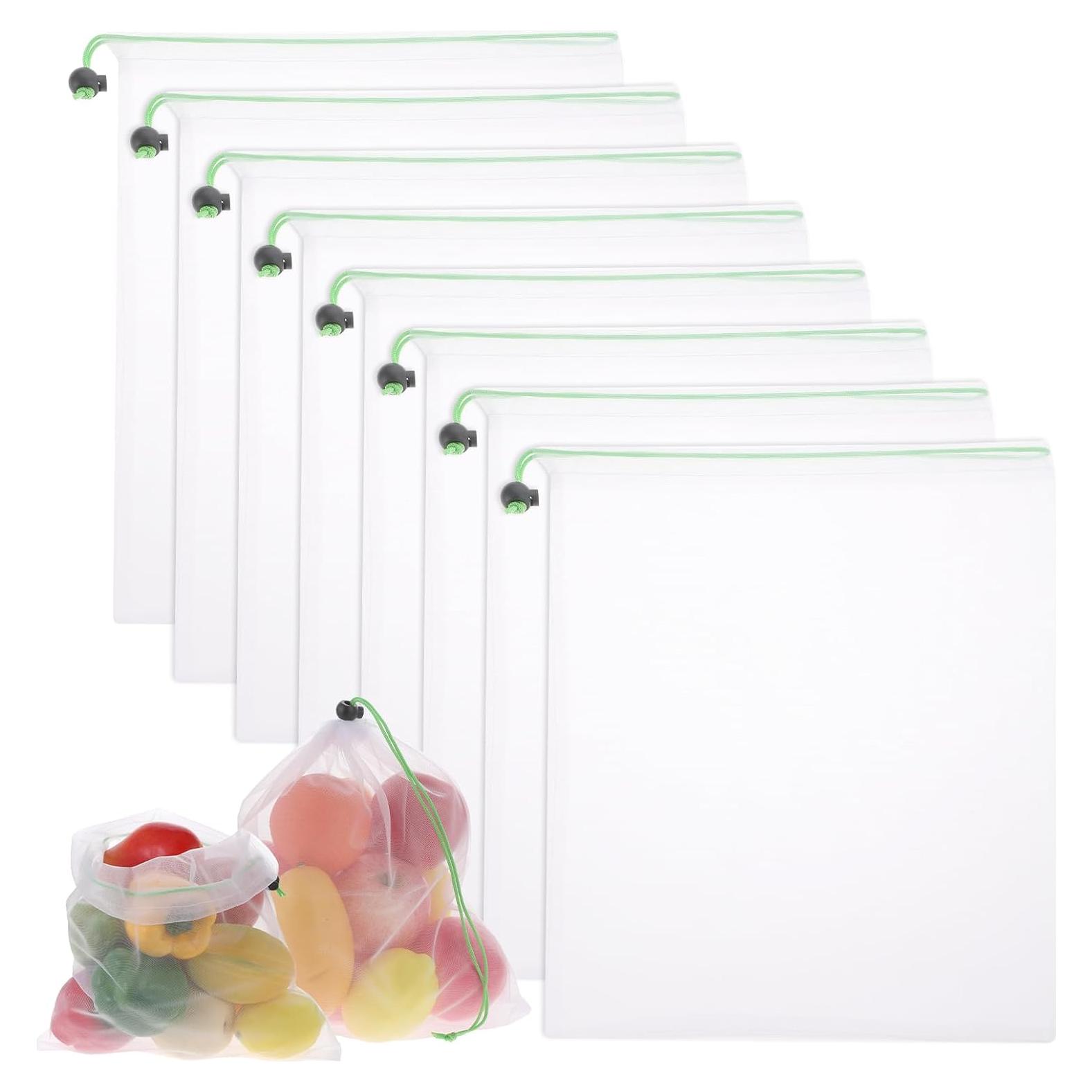 8 Bolsas Reutilizables de Malla TIESOME 35x30cm Ecológicas