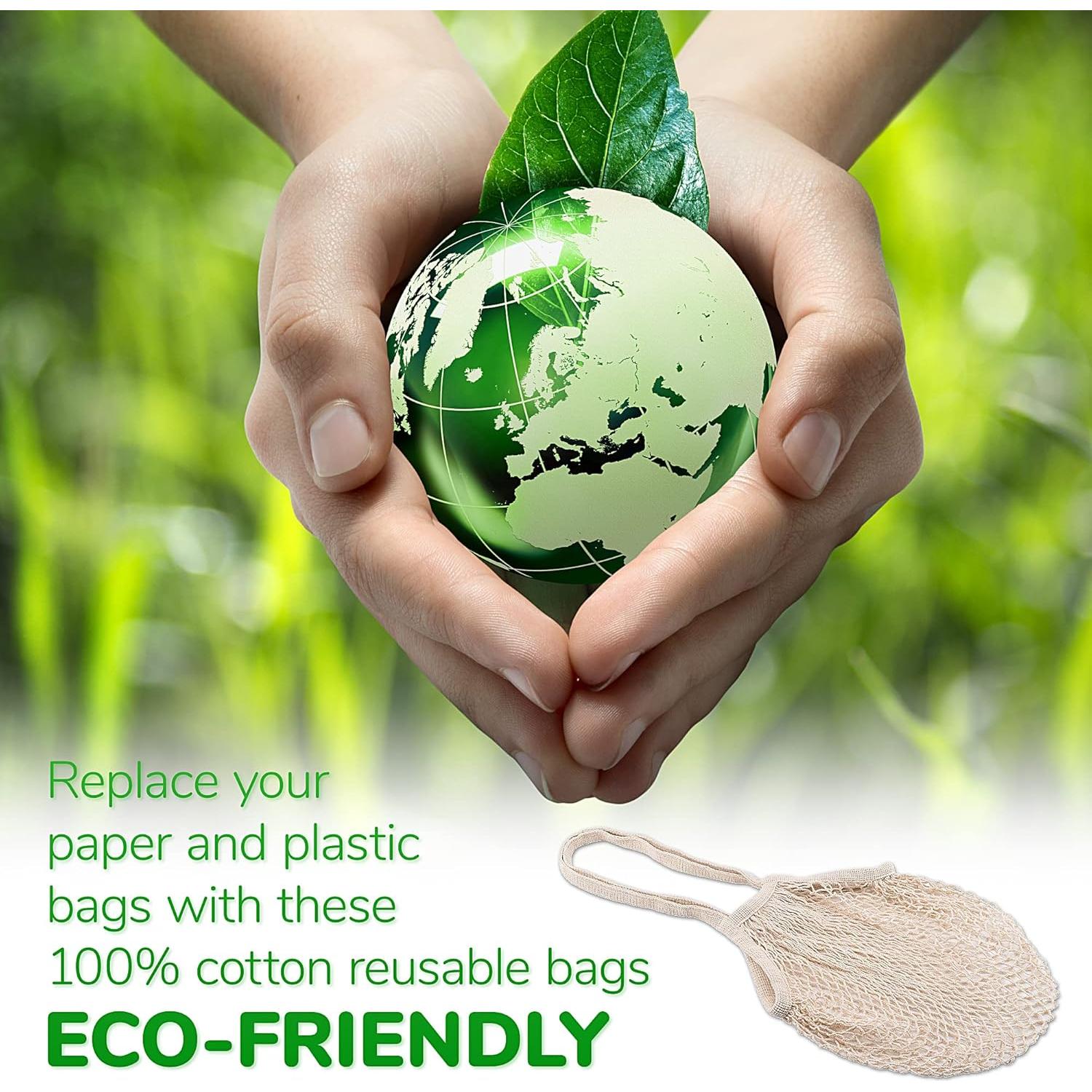 Bolsas de Compras Reutilizables Mercurhouse 3 Paquetes Algodón