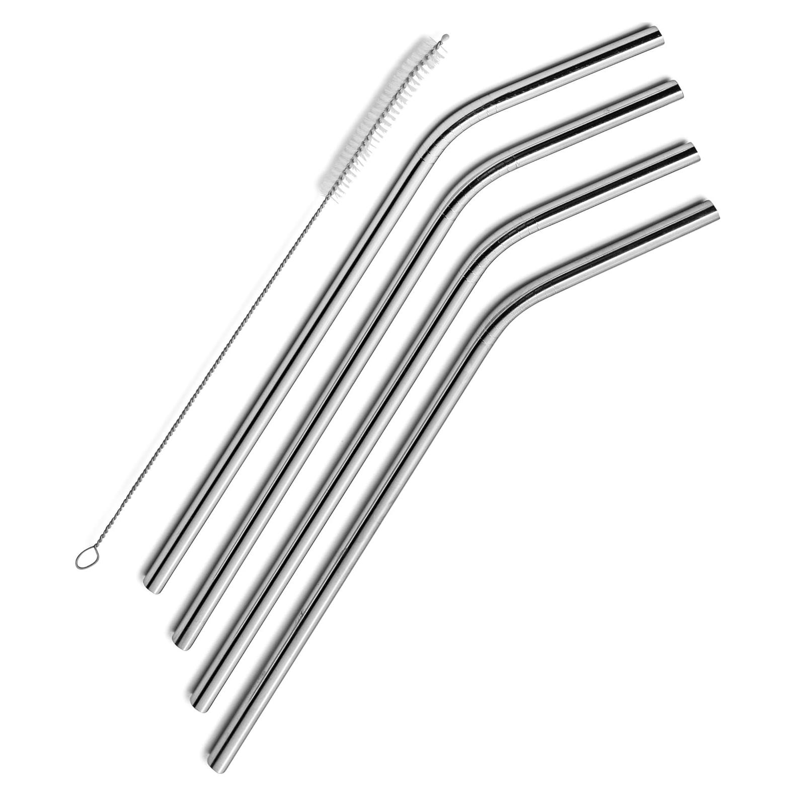 Juego de Popotes de Acero Inoxidable SIPWELL 21.5 cm Reutilizables