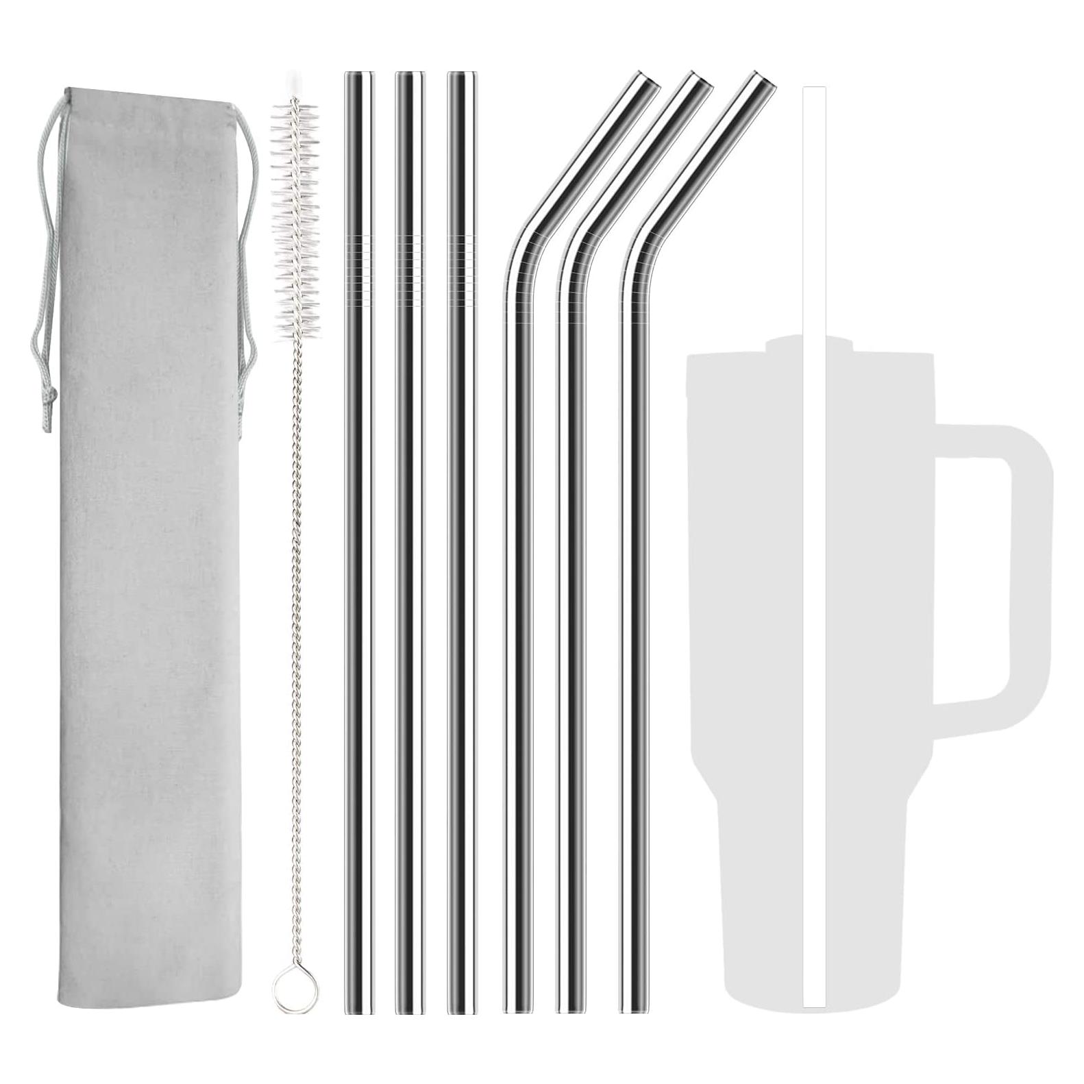 Paquete de 6 Pajillas Reutilizables Acero Inoxidable UDOGI 30.99 cm