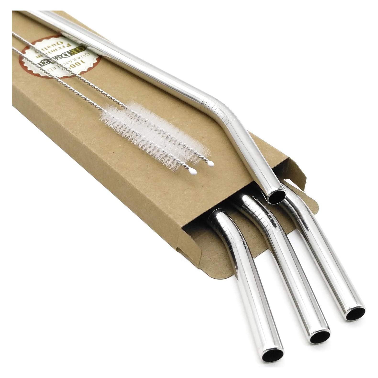 Set de Pajitas Reutilizables GFDesign 12" Acero Inoxidable 9mm