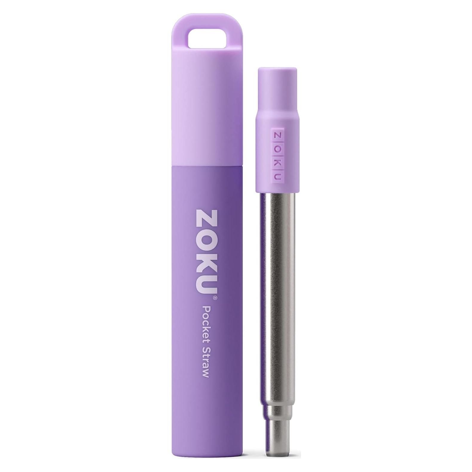 Pajilla Metálica Reutilizable Zoku Púrpura Ajustable 10-22 cm