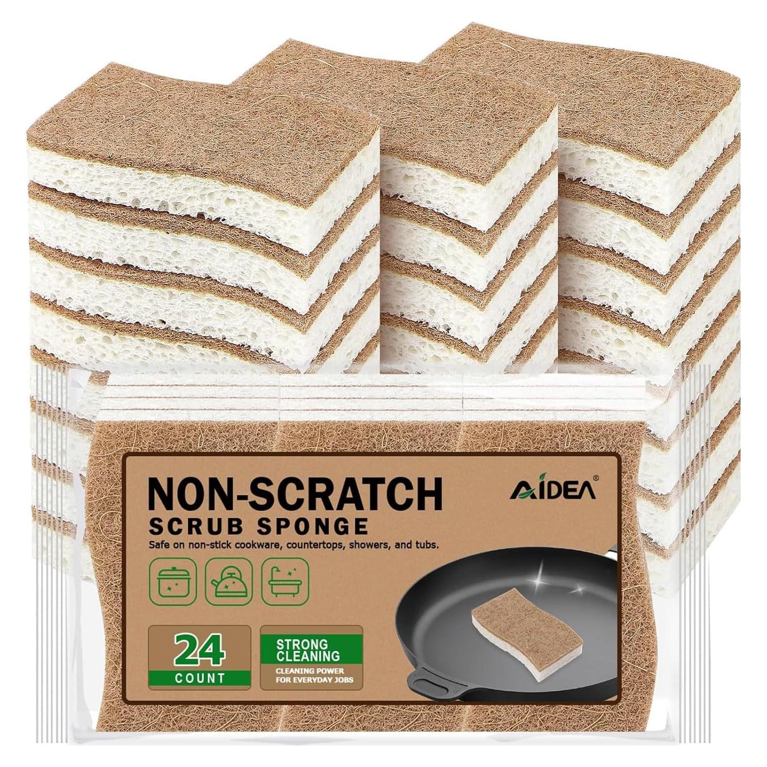 Esponjas de Limpieza AIDEA 24 Unidades Sin Rayar - Celulosa Natural