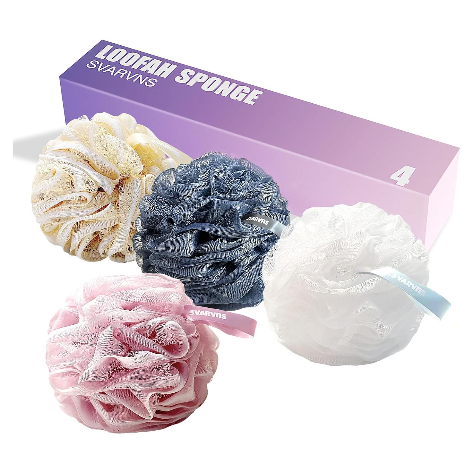 Esponjas de Lufa Svarvns - Paquete de 4 Grandes 75g - Exfoliación Suave