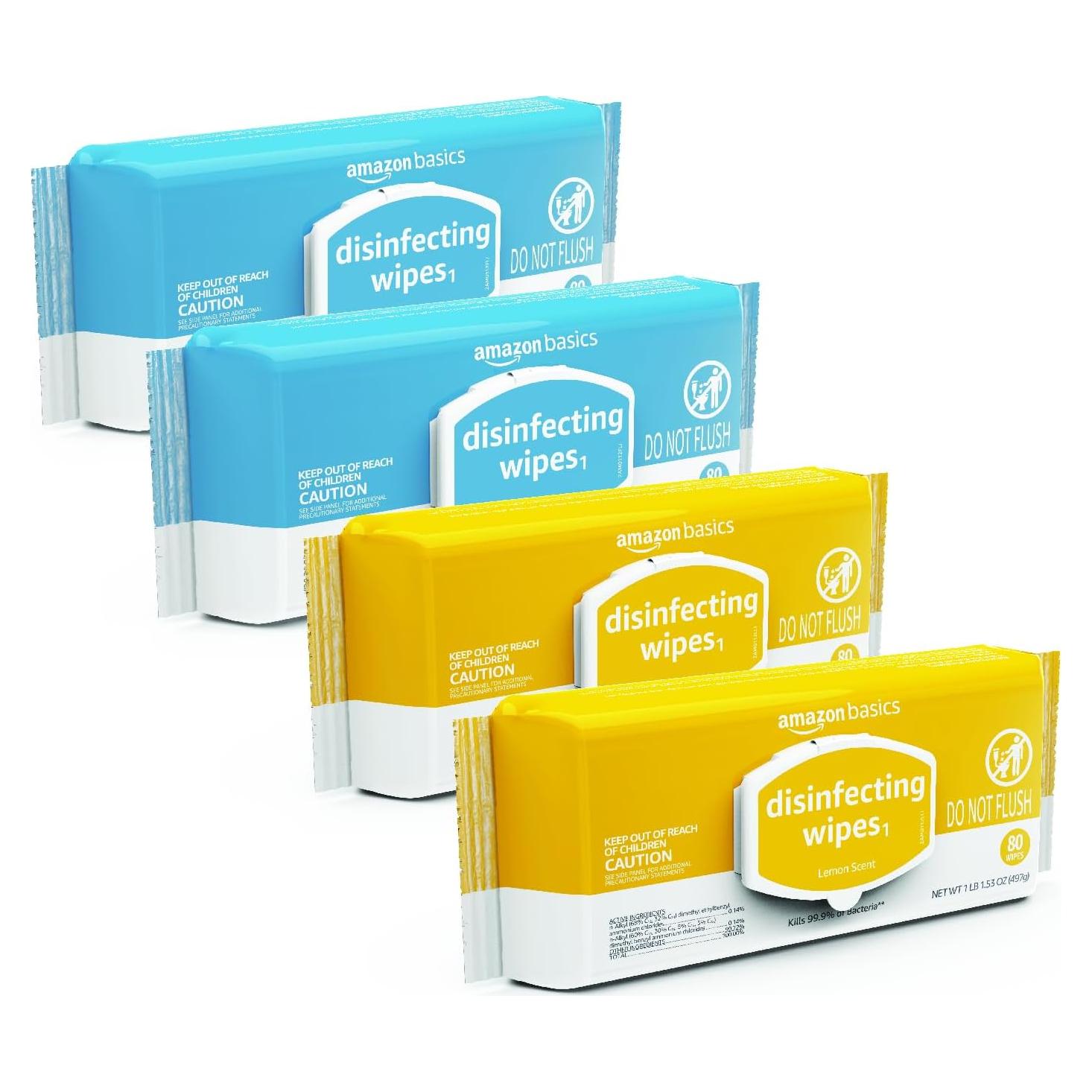 Toallitas Desinfectantes Amazon Basics 320 Unidades Aroma Limón