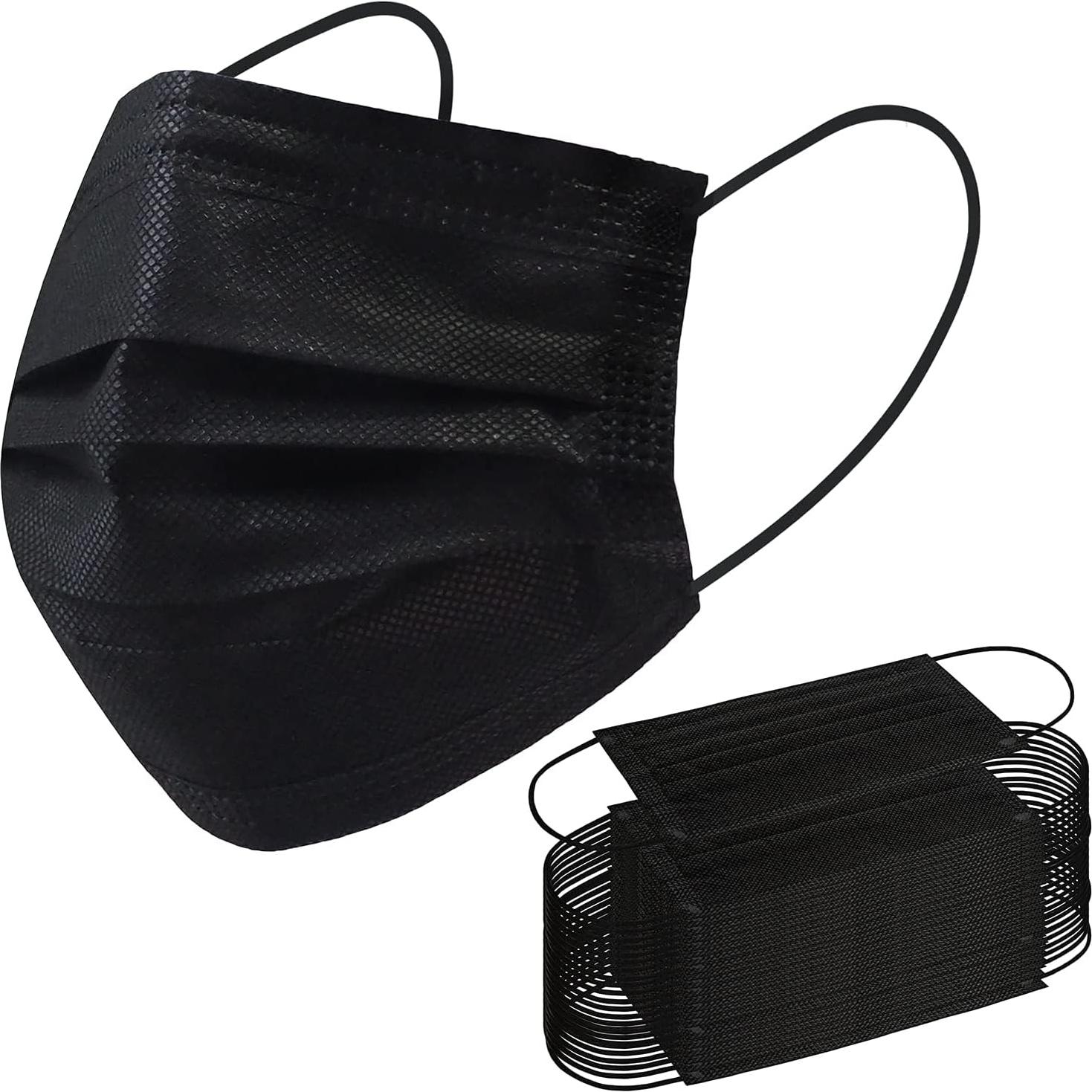 Mascarillas desechables Borje 100 PCS 3 capas negras