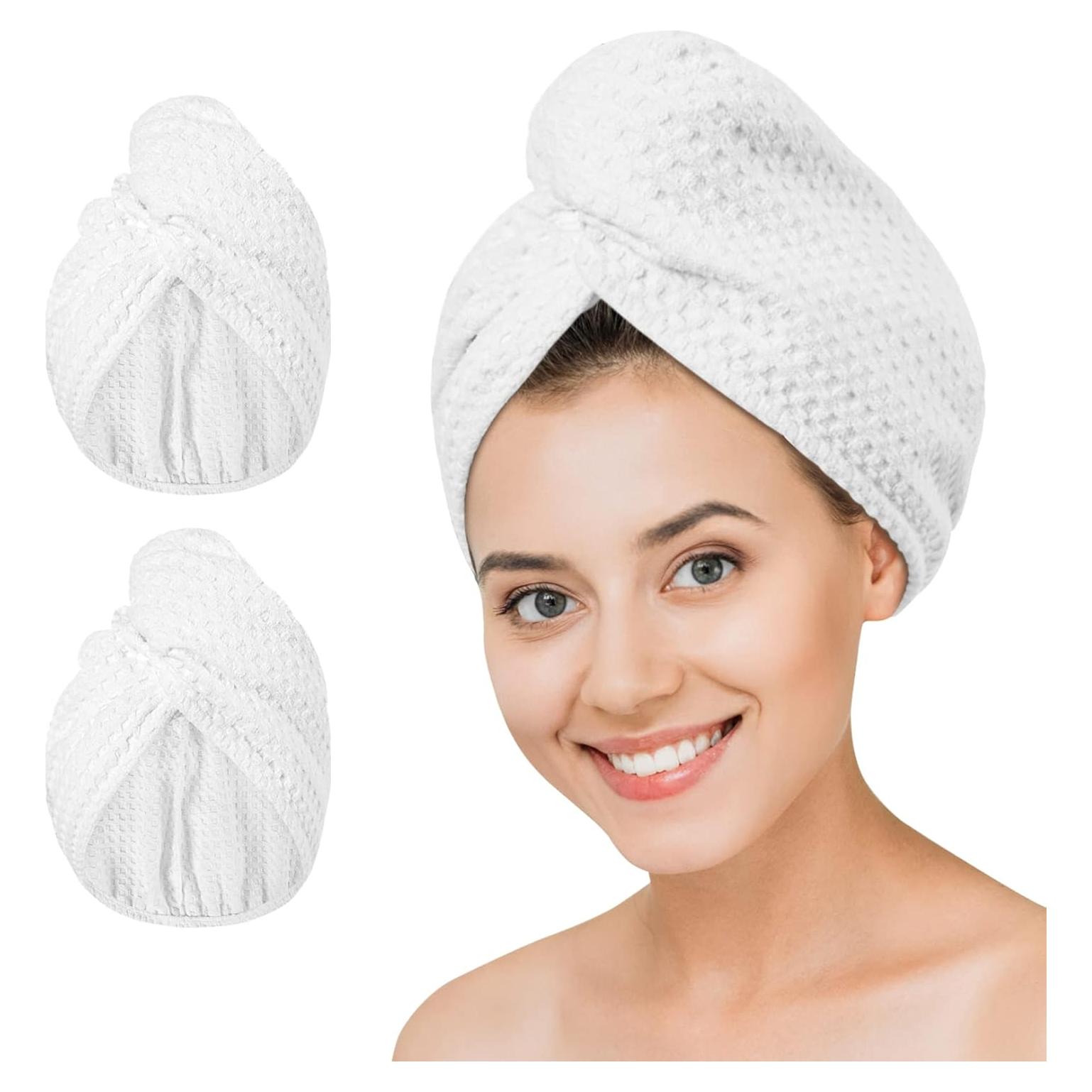 Toalla de Secado de Cabello Microfibra Dolwis - 2 Piezas 25.4x68.6cm