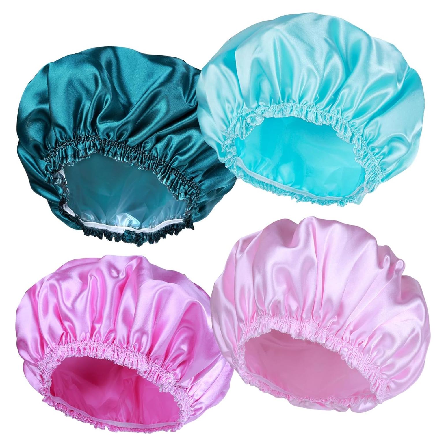 Gorros de Ducha Reutilizables CHFONG 4 PCS Impermeables