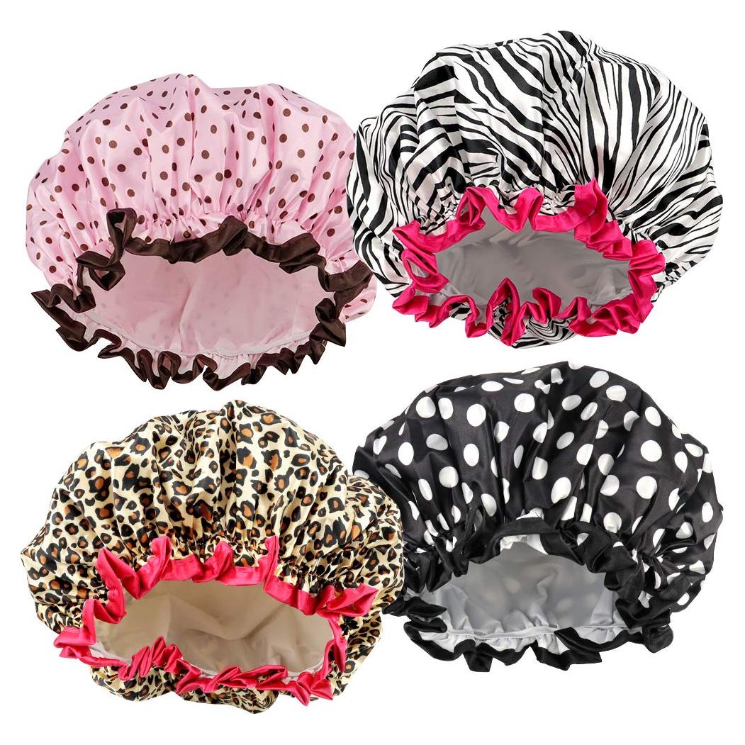 Gorros de Ducha Reutilizables TCOTBE - 4 Piezas Doble Capa